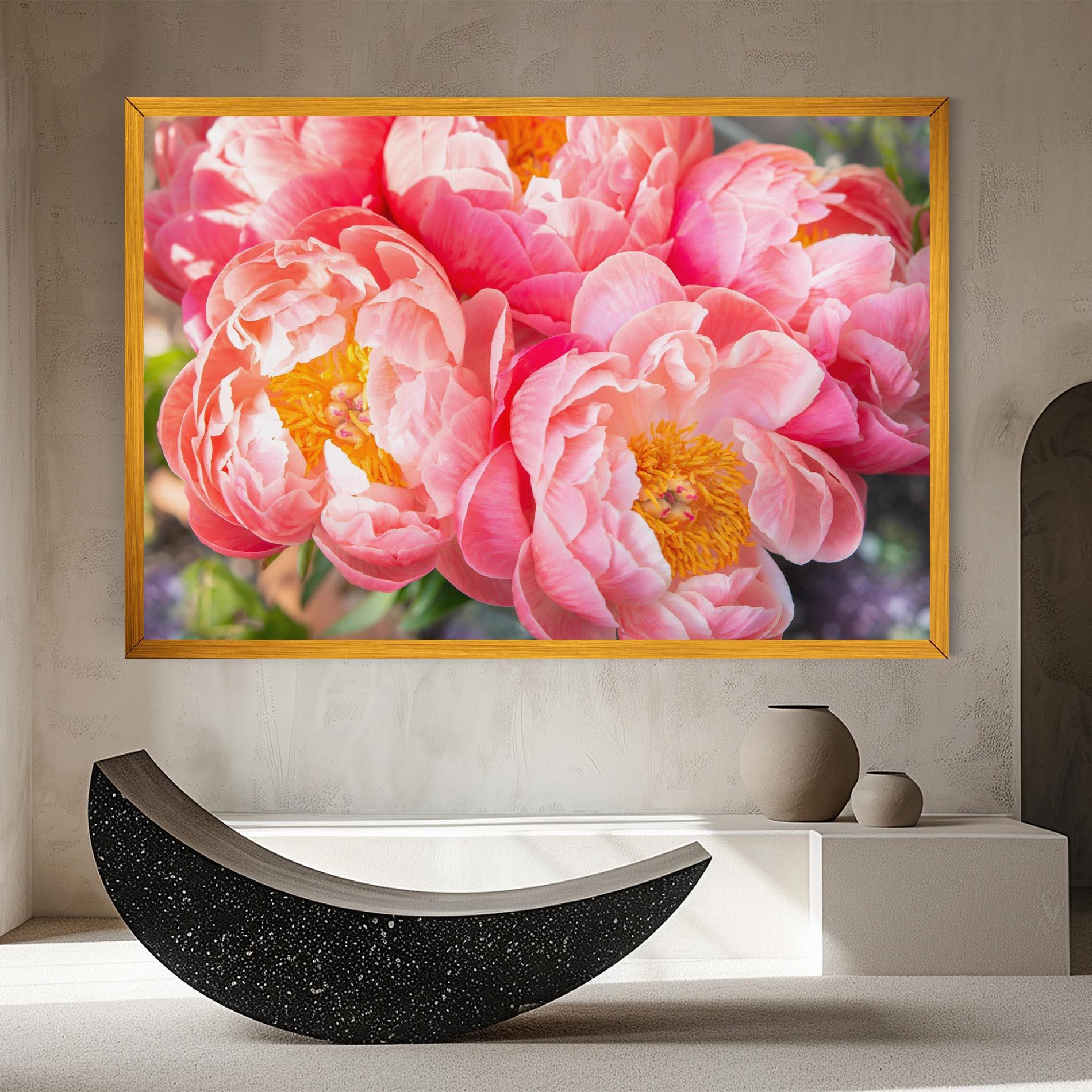 Картина на платно Opened Peonies Bouquet mockup 8