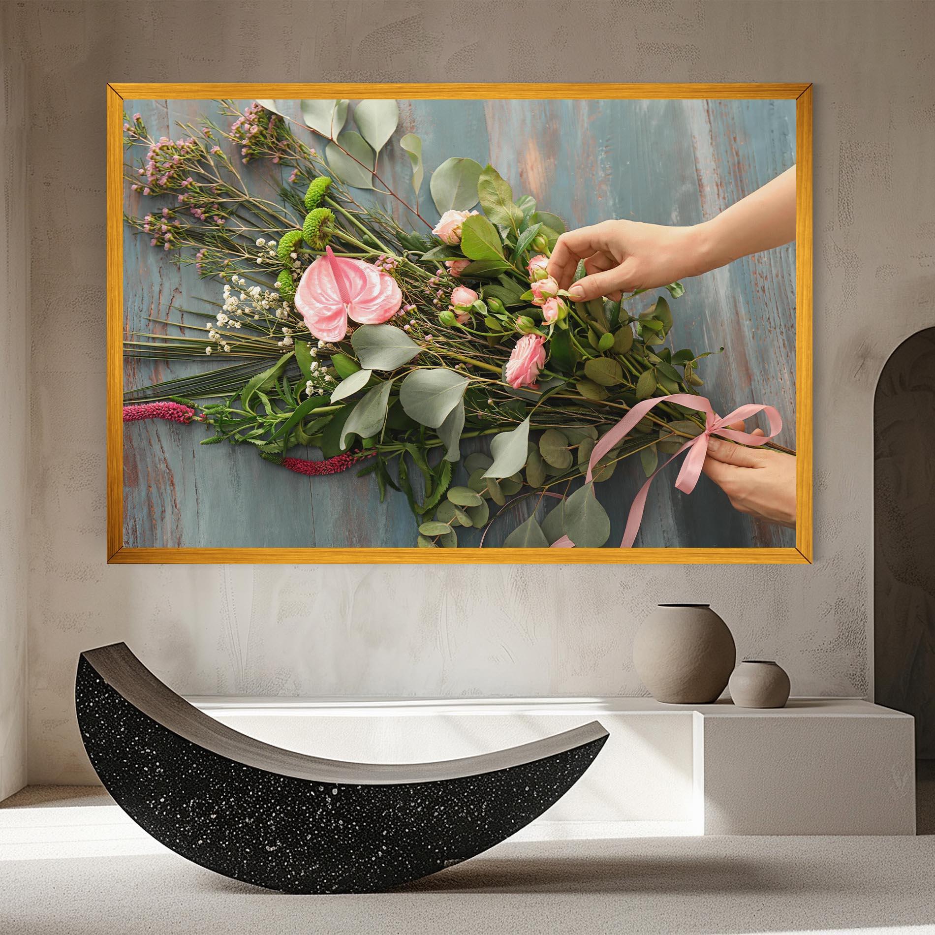 Картина на платно Preparing Bouquet mockup 8