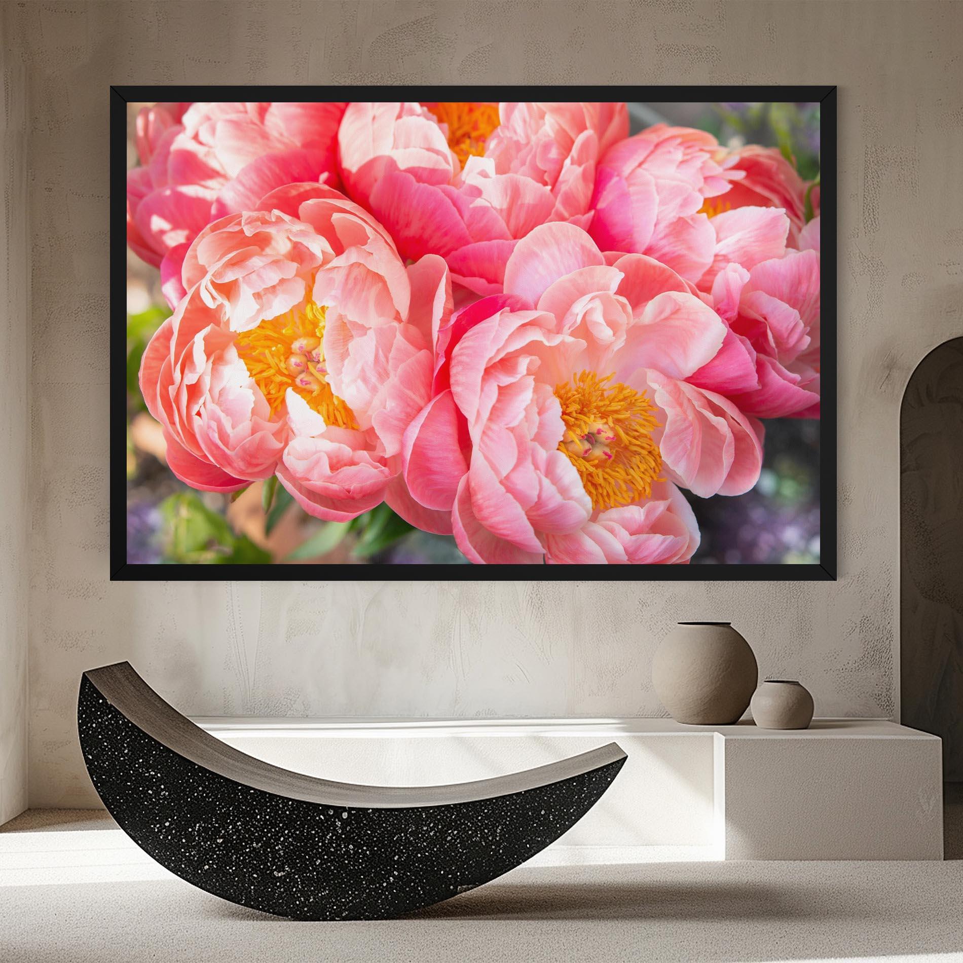 Картина на платно Opened Peonies Bouquet mockup 8