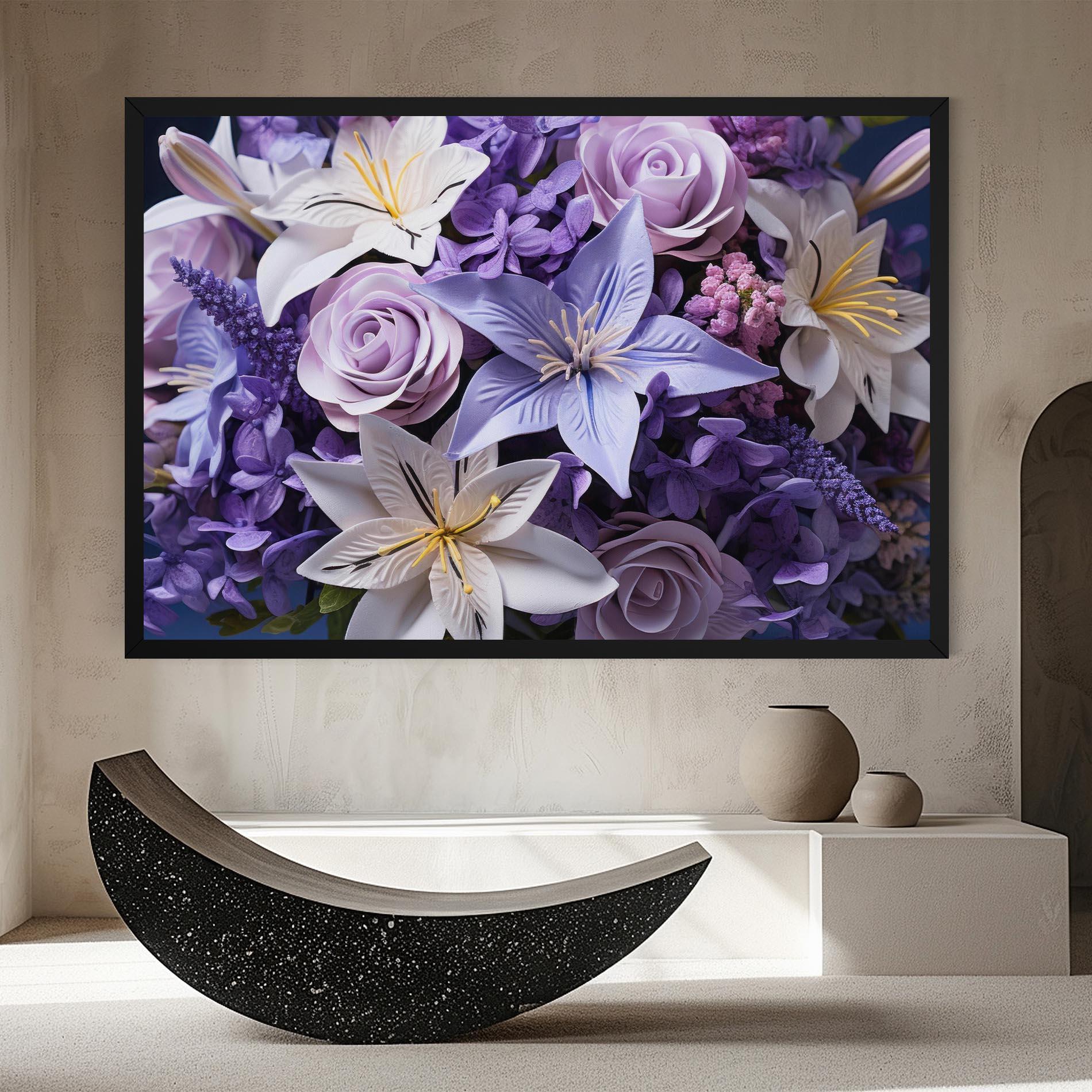 Картина на платно Purple Cute Bouquet mockup 8