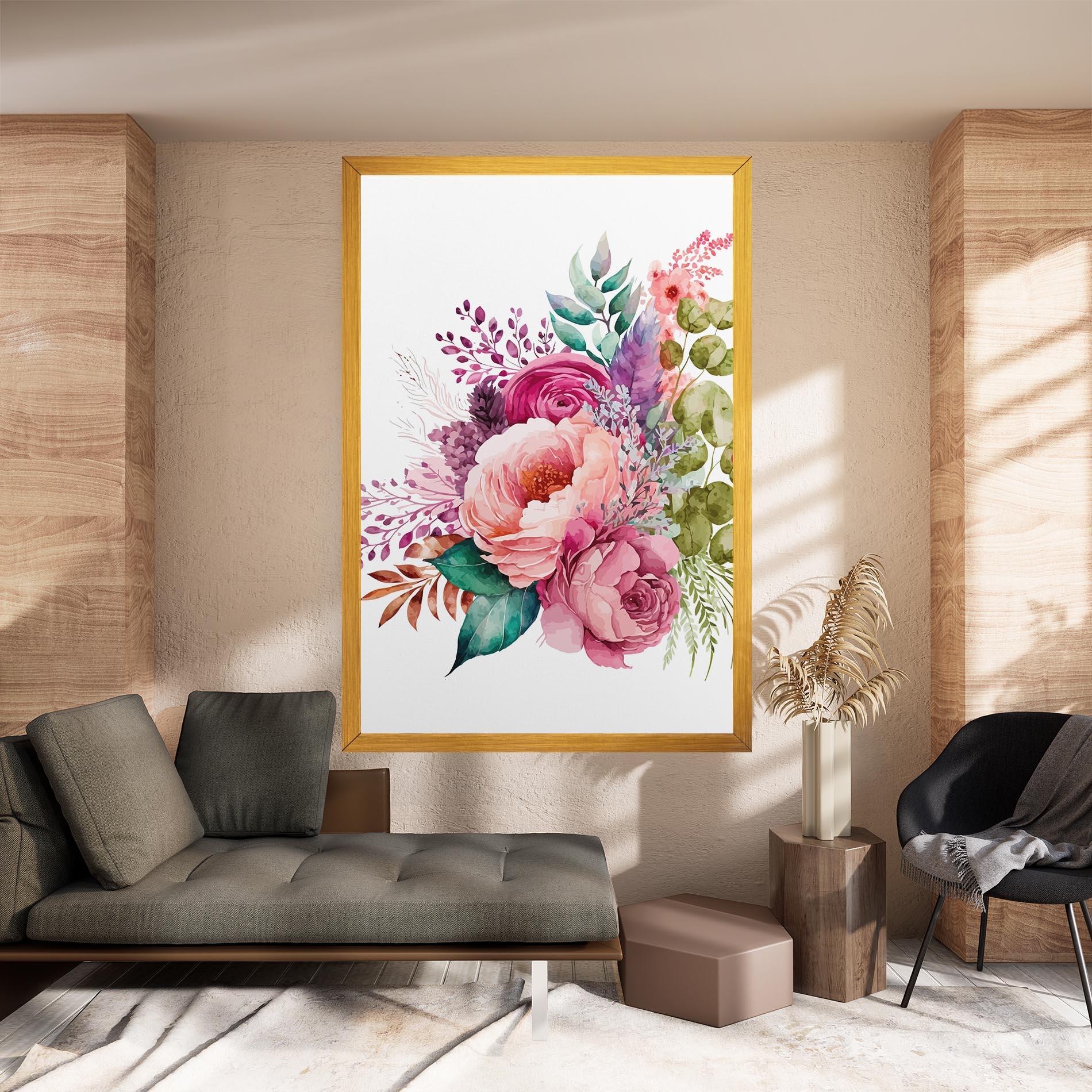 Картина на платно Bouquet Of Pink Roses mockup 8