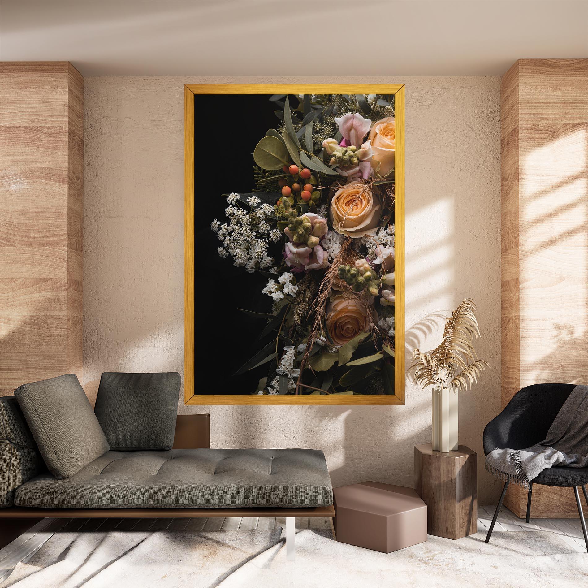 Картина на платно Dark Flower Bouquet mockup 8