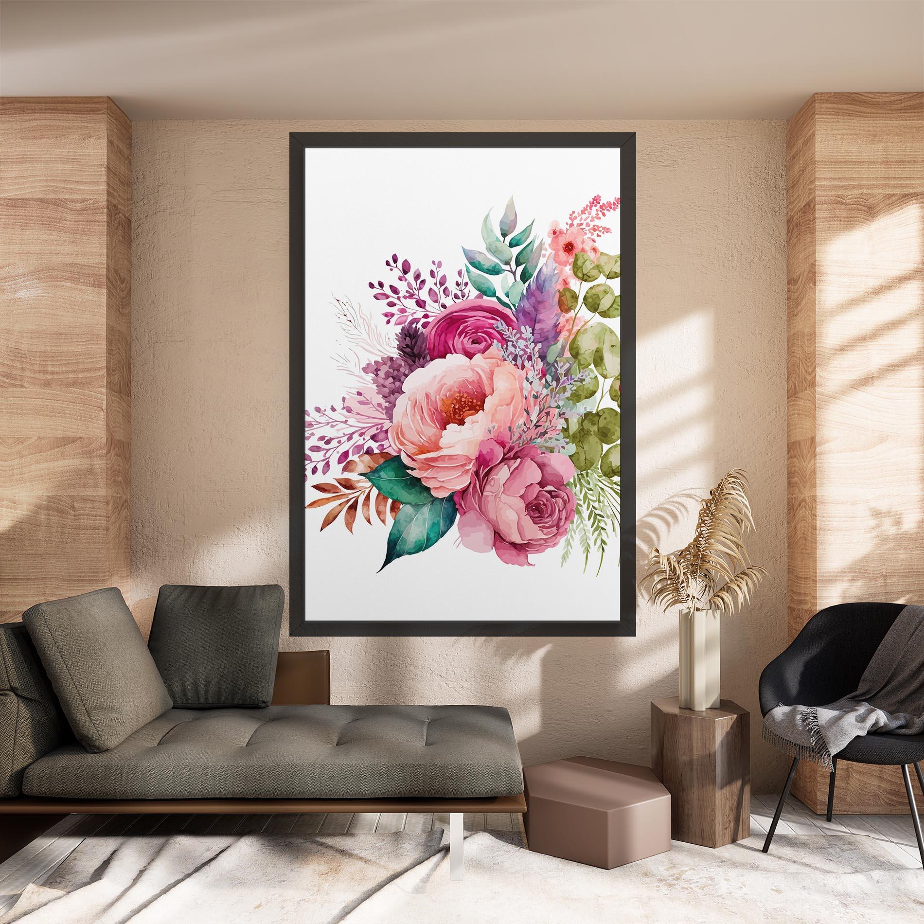 Картина на платно Bouquet Of Pink Roses mockup 8