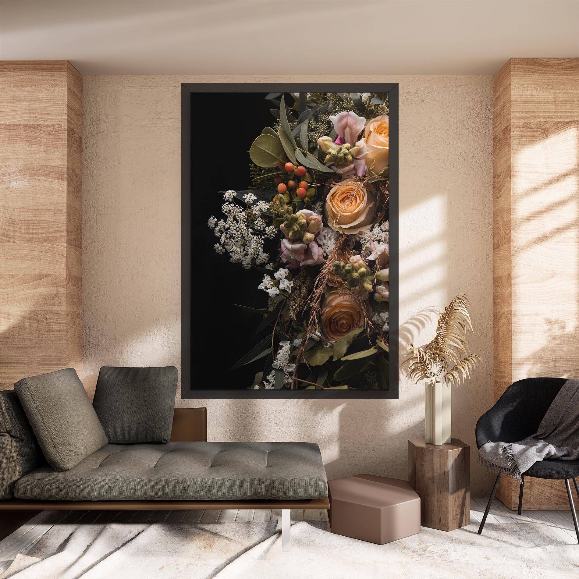 Картина на платно Dark Flower Bouquet mockup 8