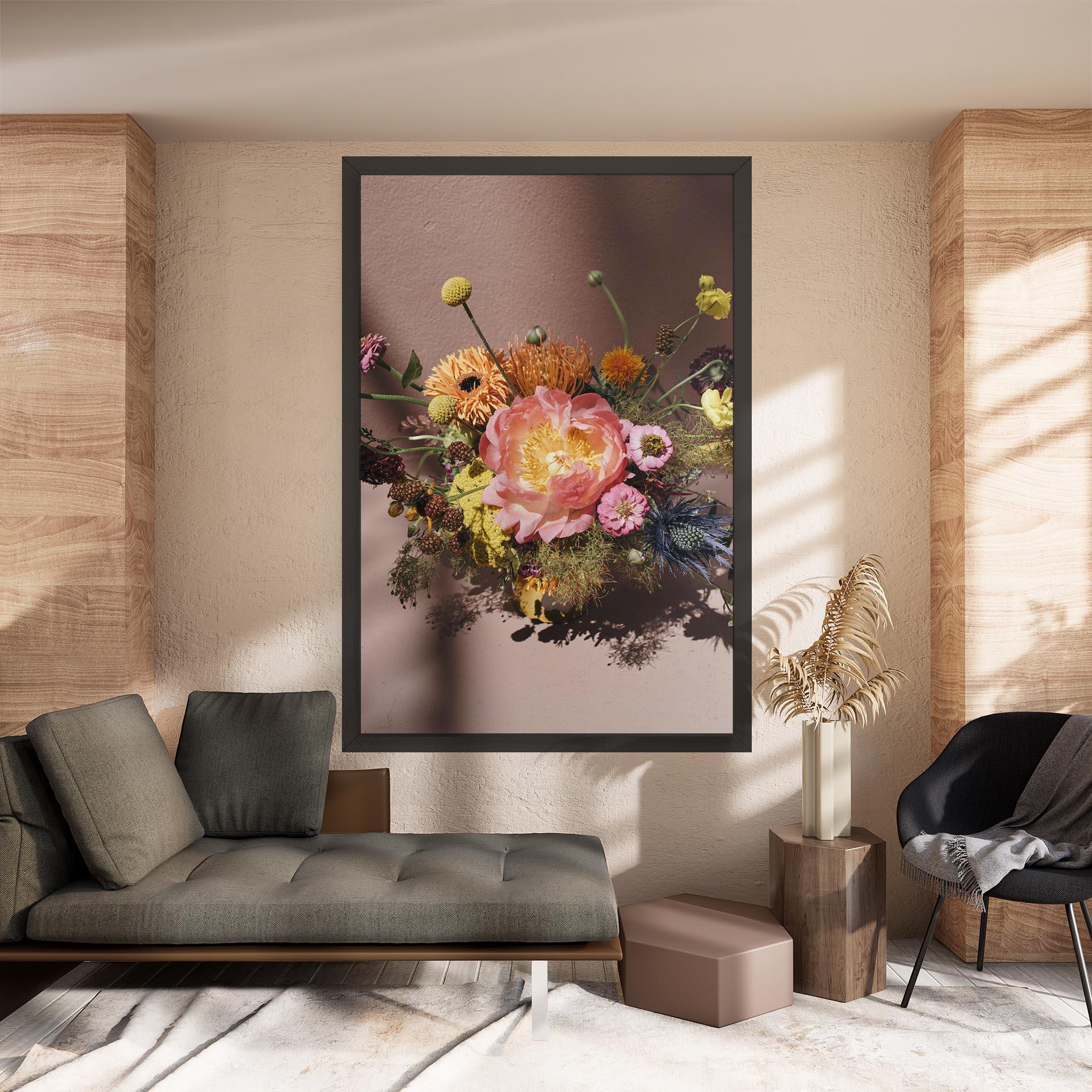 Картина на платно Pastel Orange Bouquet mockup 8