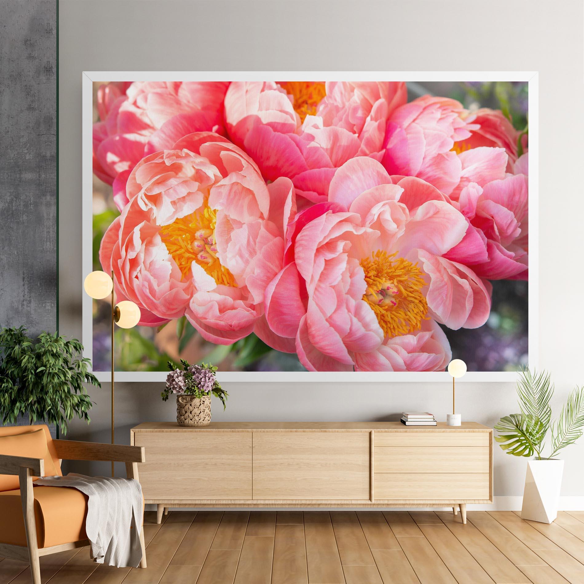 Картина на платно Opened Peonies Bouquet mockup 9