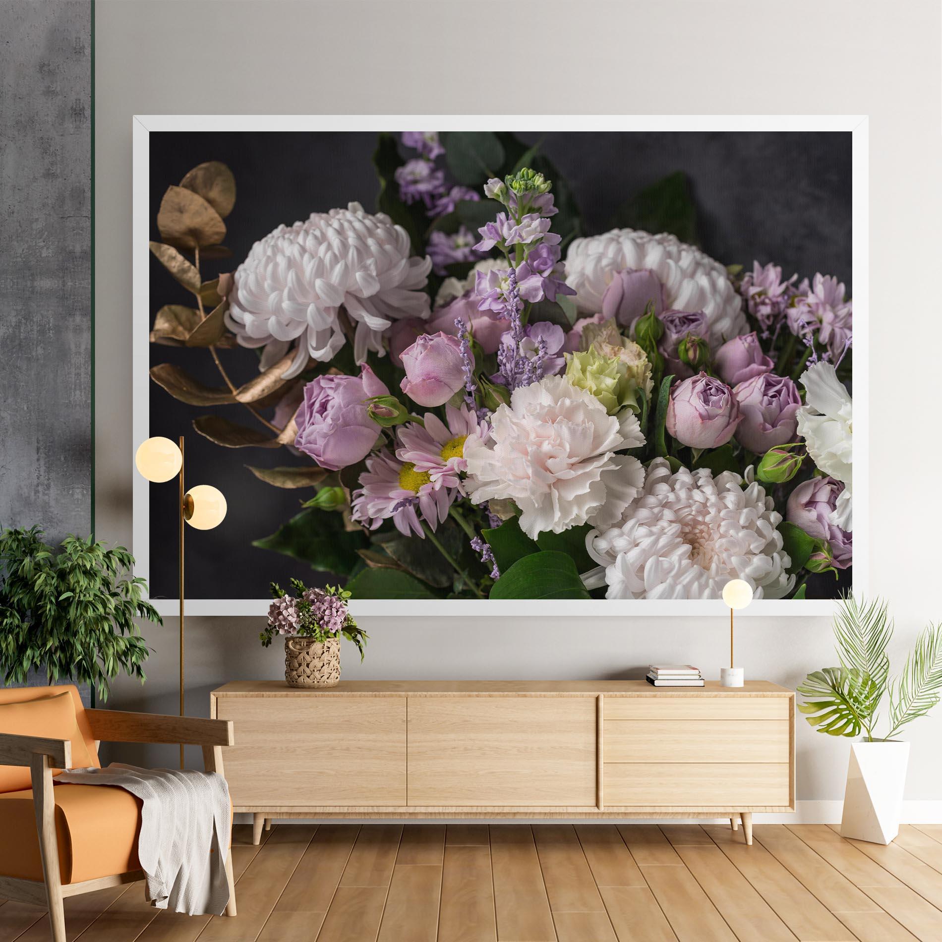 Картина на платно Pastel Purple Bouquet mockup 9