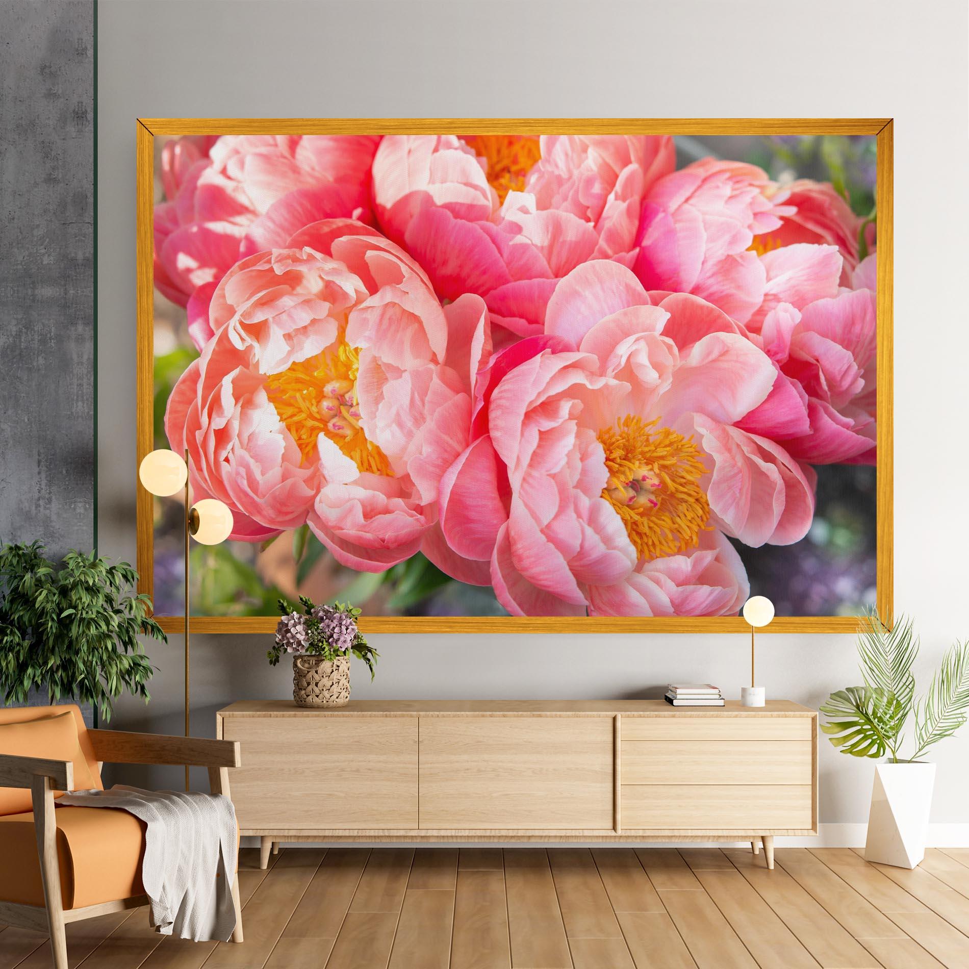 Картина на платно Opened Peonies Bouquet mockup 9