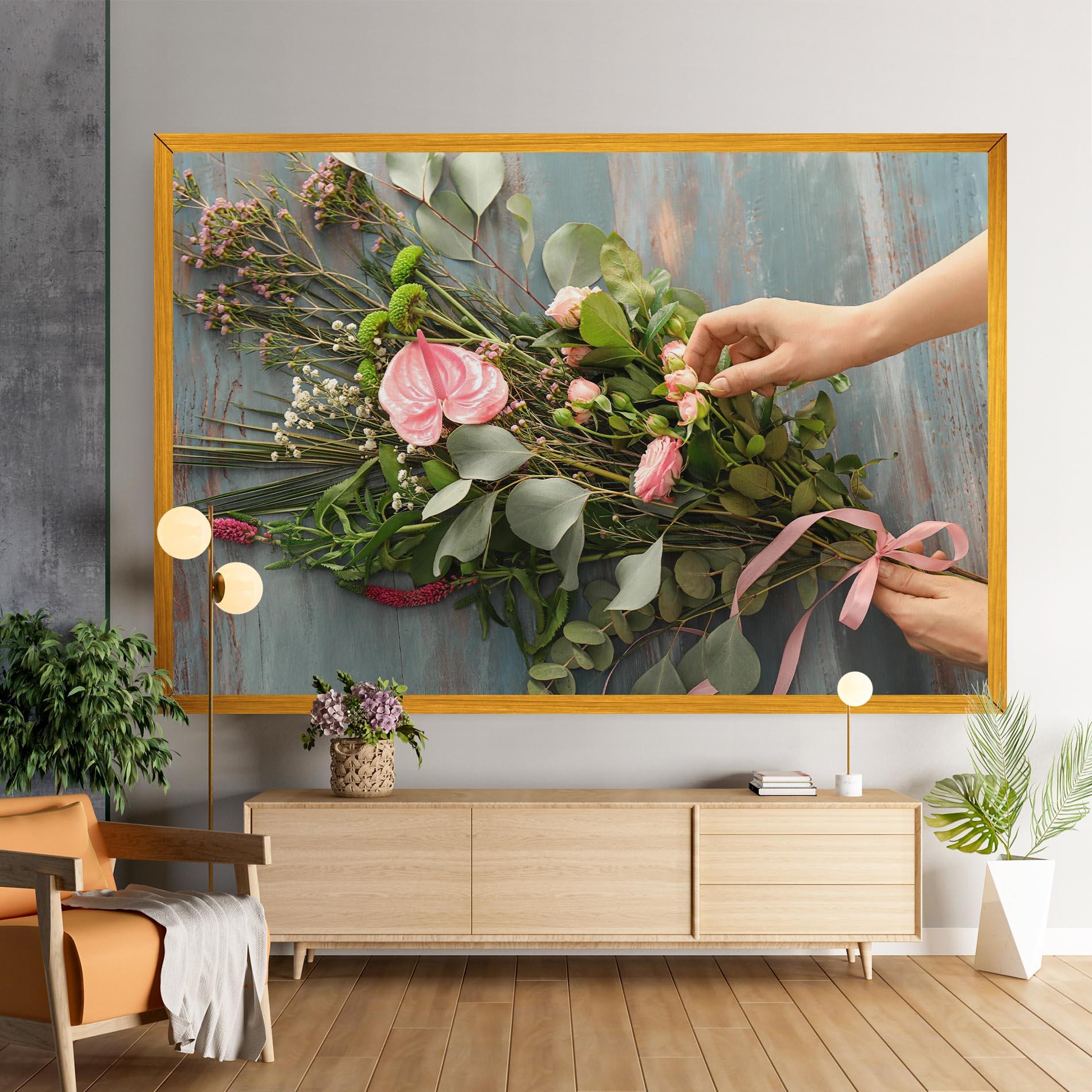 Картина на платно Preparing Bouquet mockup 9