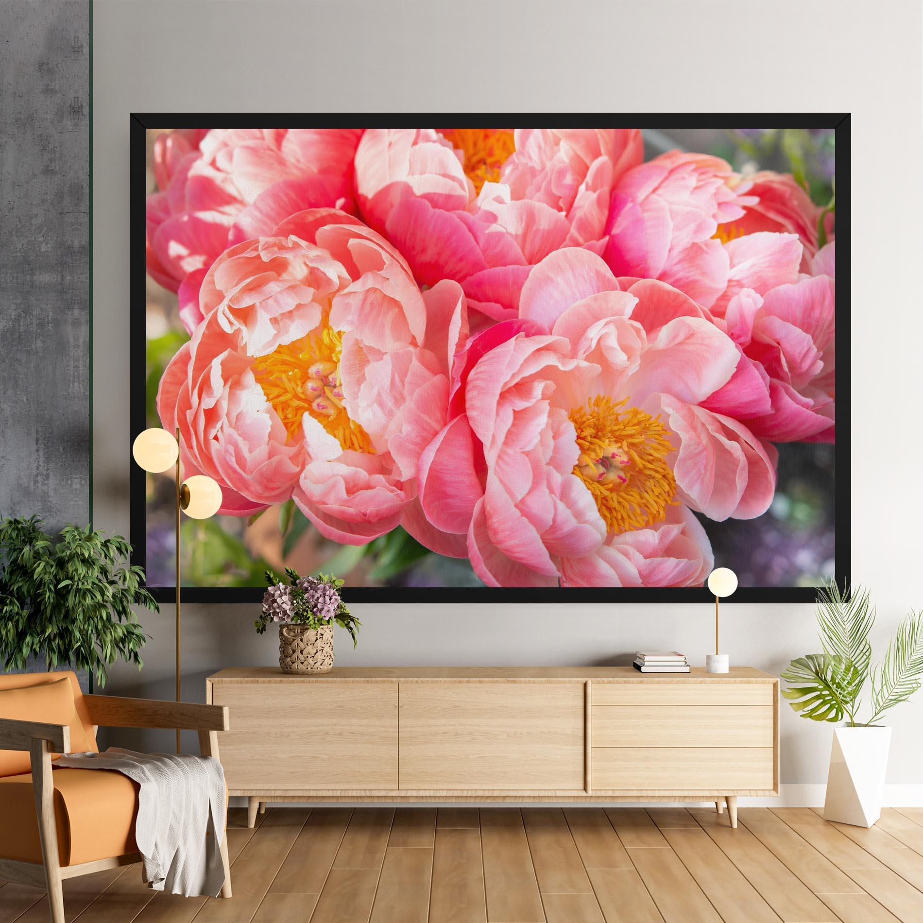 Картина на платно Opened Peonies Bouquet mockup 9