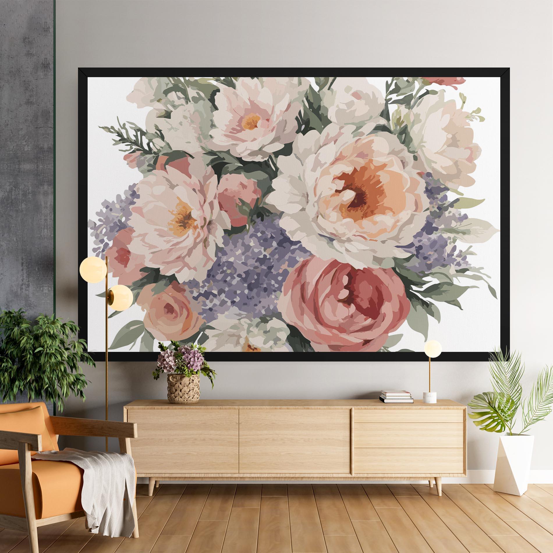 Картина на платно Pretty Watercolor Bouquet mockup 9