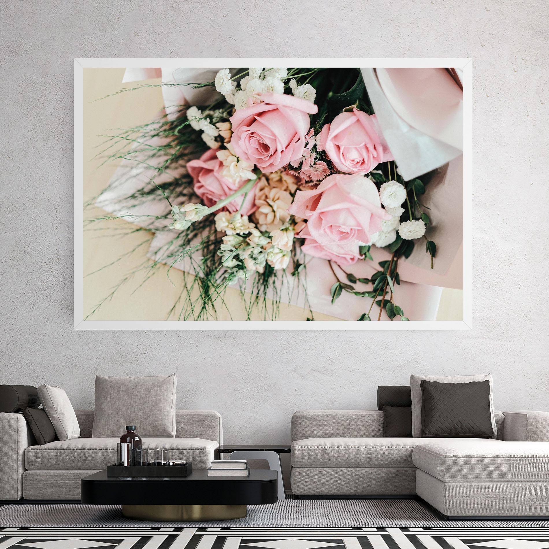 Картина на платно Baby Pink Bouquet mockup 2