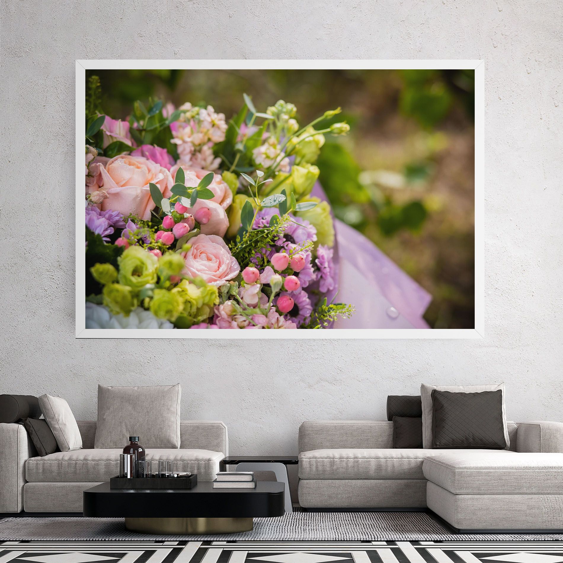 Green Pink Bouquet mockup 2