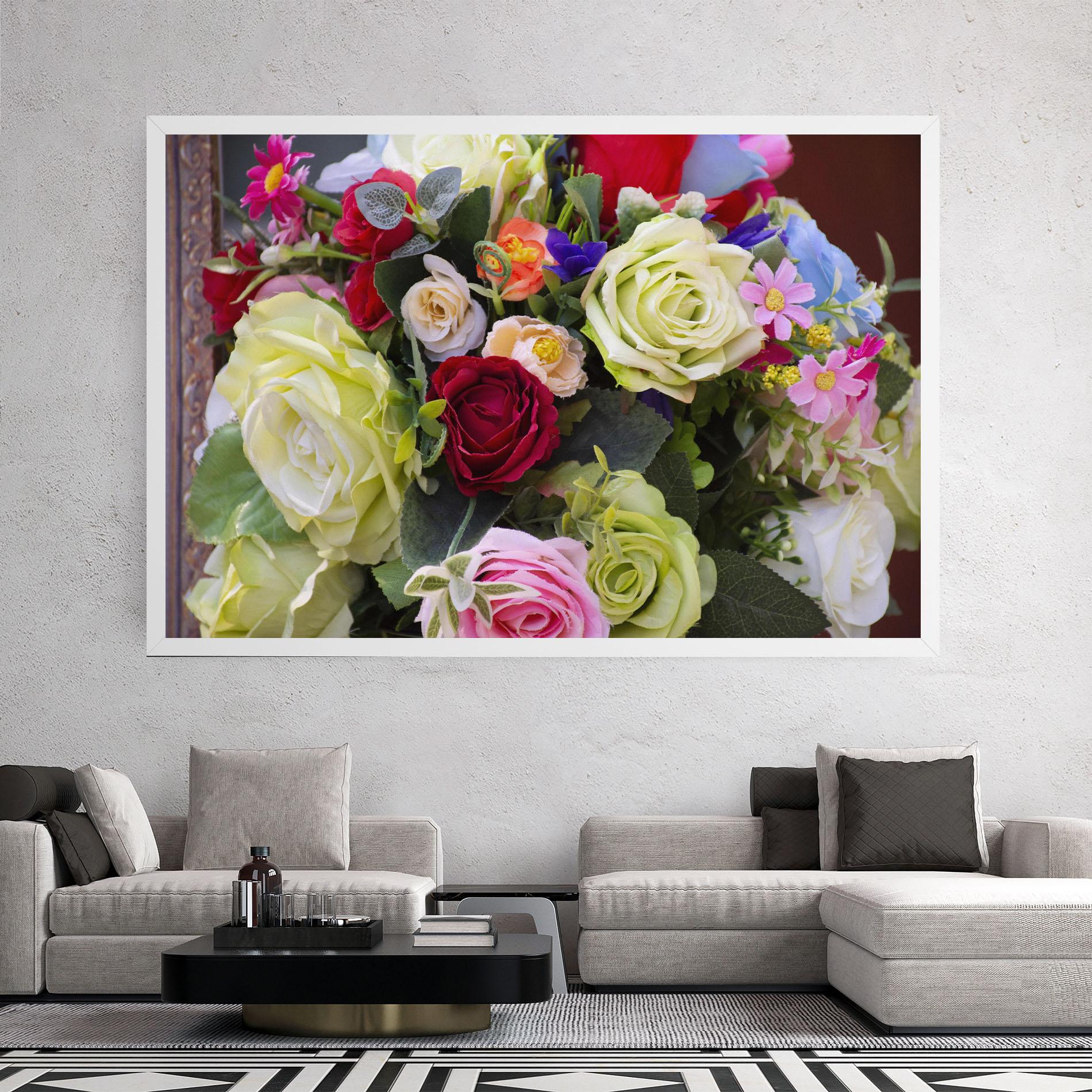 Картина на платно Mixed Roses Bouquet mockup 2