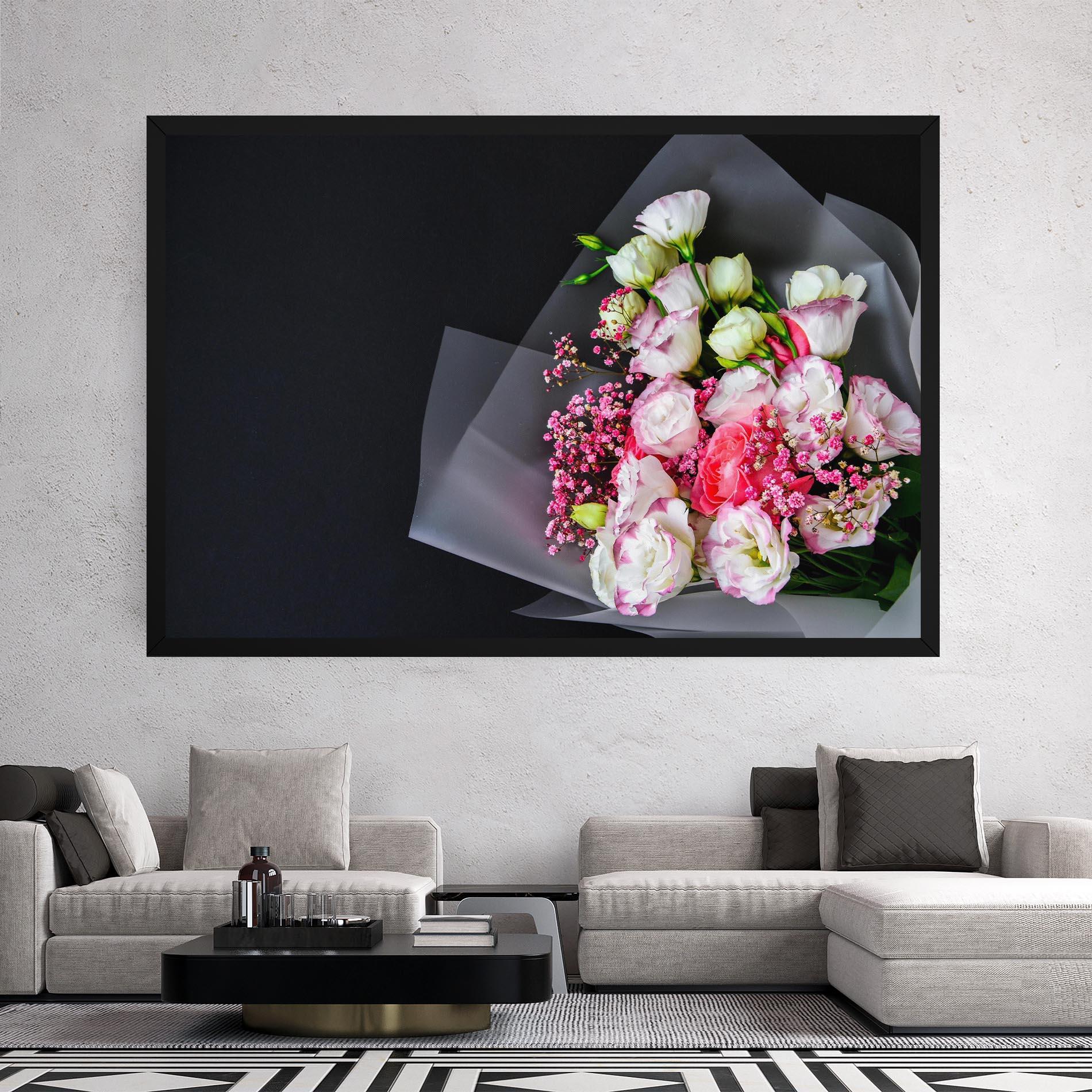 Картина на платно Cute Roses Bouquet mockup 2