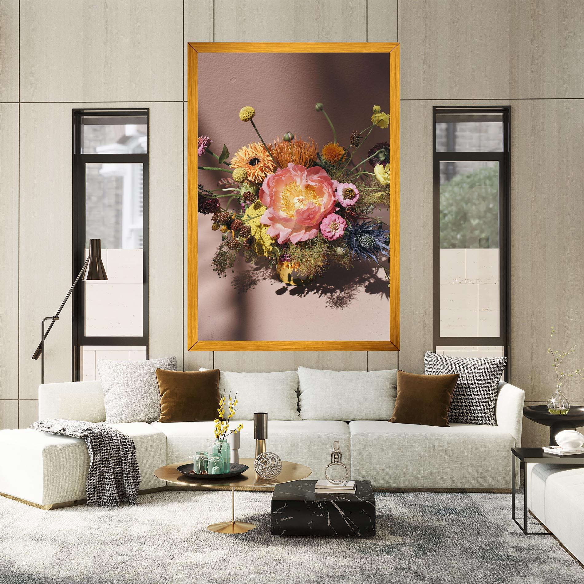 Картина на платно Pastel Orange Bouquet mockup 2