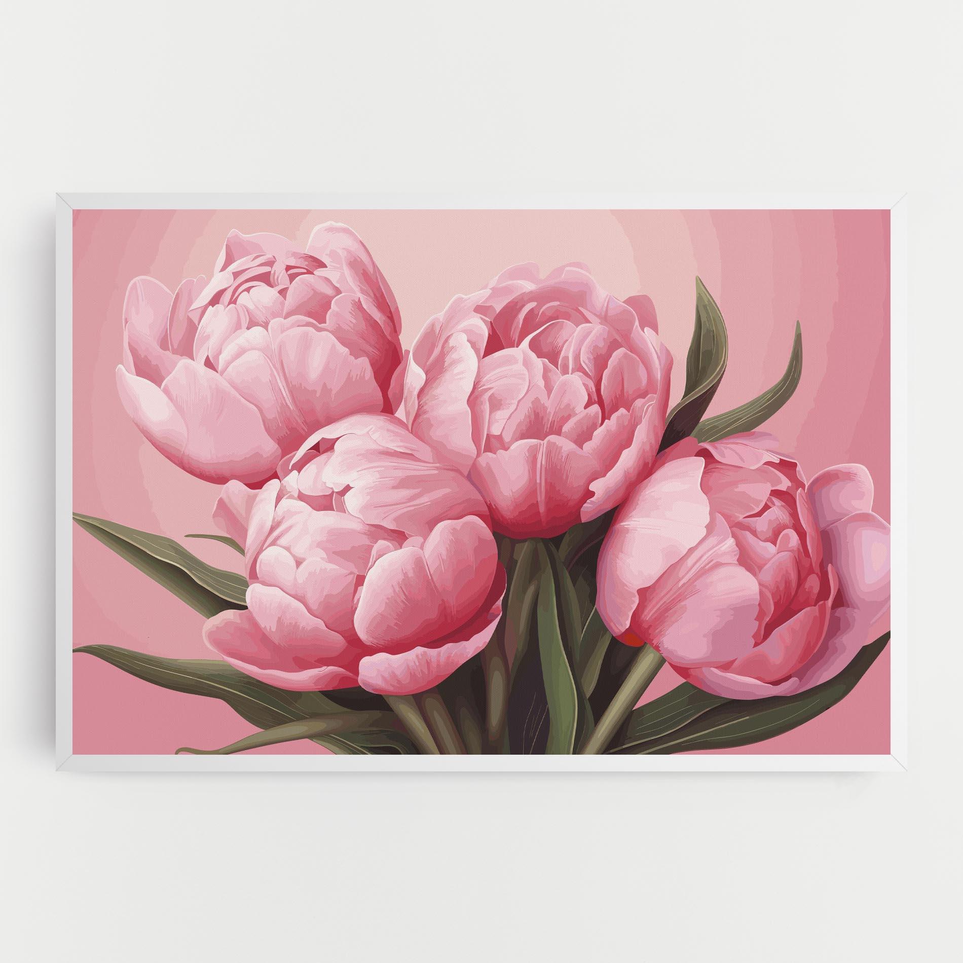 Картина на платно Peony On Pink mockup 0