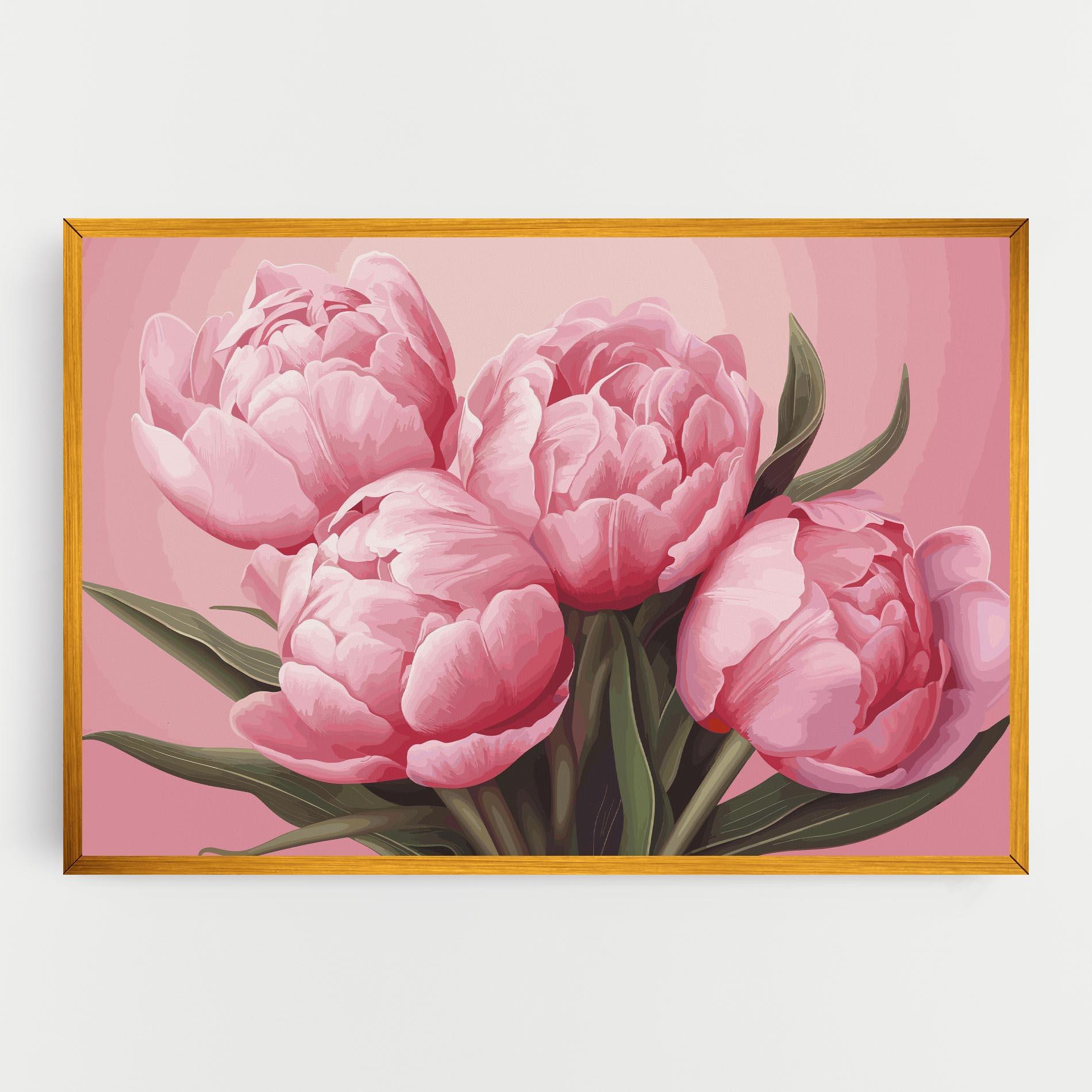 Картина на платно Peony On Pink mockup 0