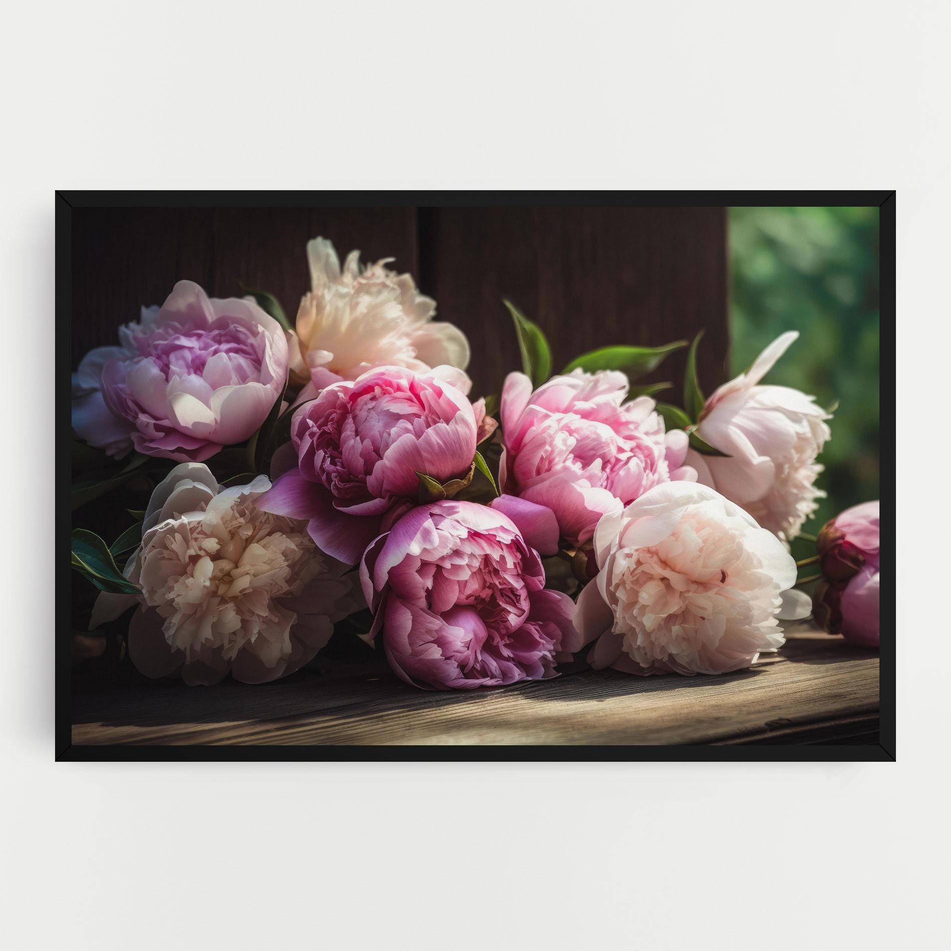 Картина на платно Peonies On The Table mockup 0