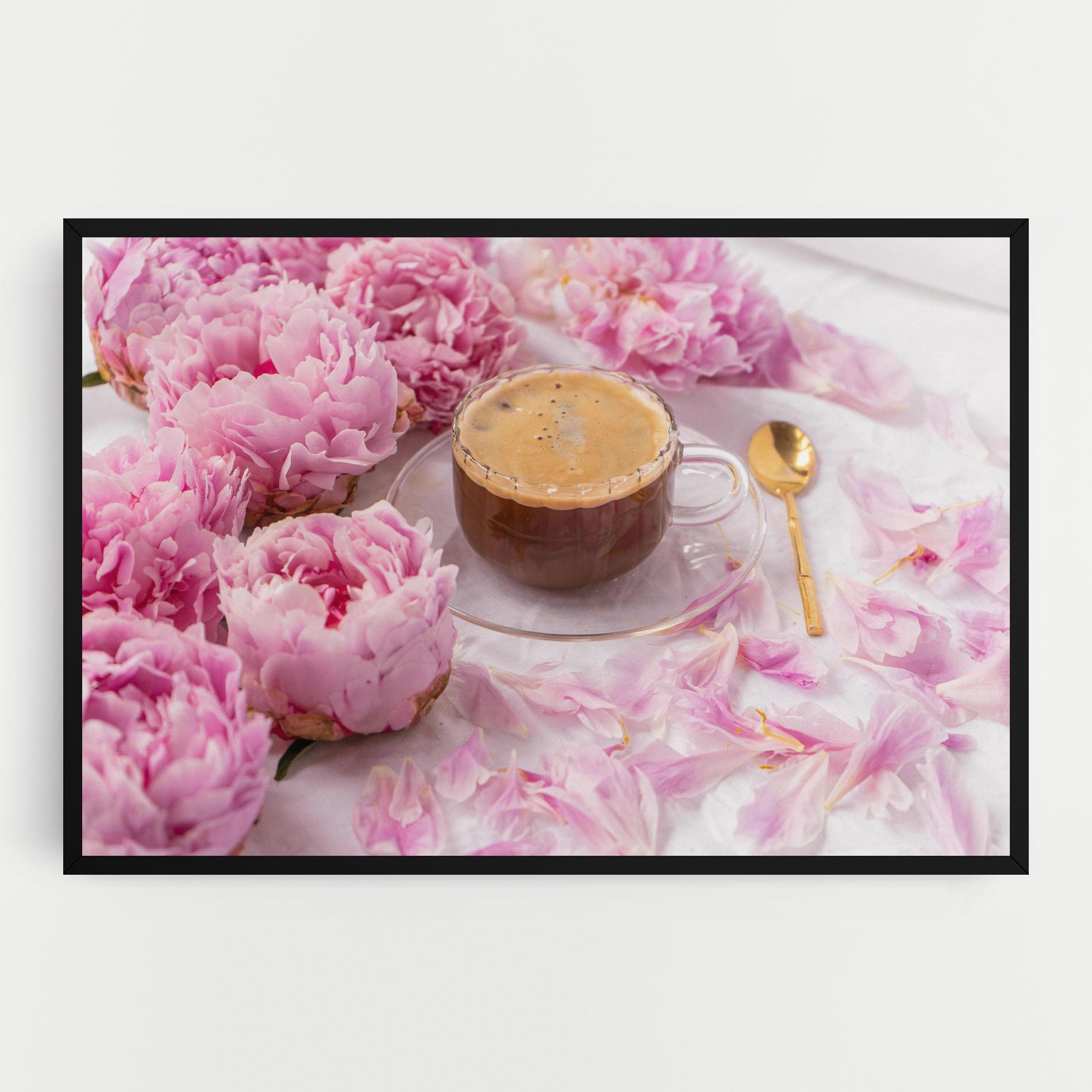 Картина на платно Peony And Coffee mockup 0