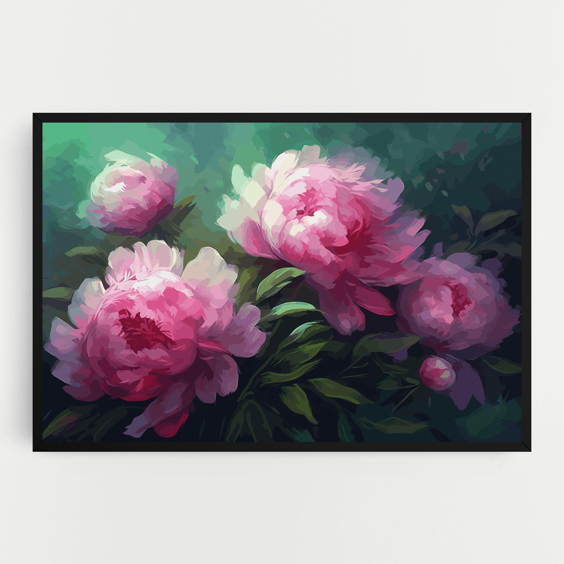 Картина на платно Pretty Peony Paint mockup 0