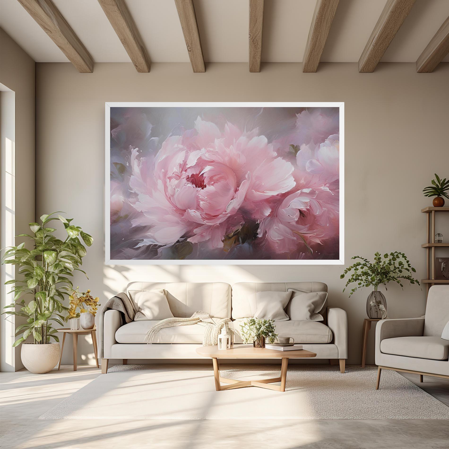 Картина на платно Dreamy Painting Peony mockup 6