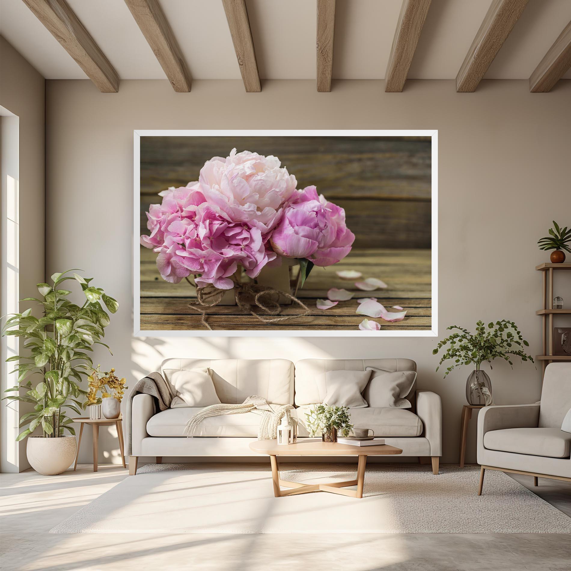 Картина на платно Peony On Table mockup 6
