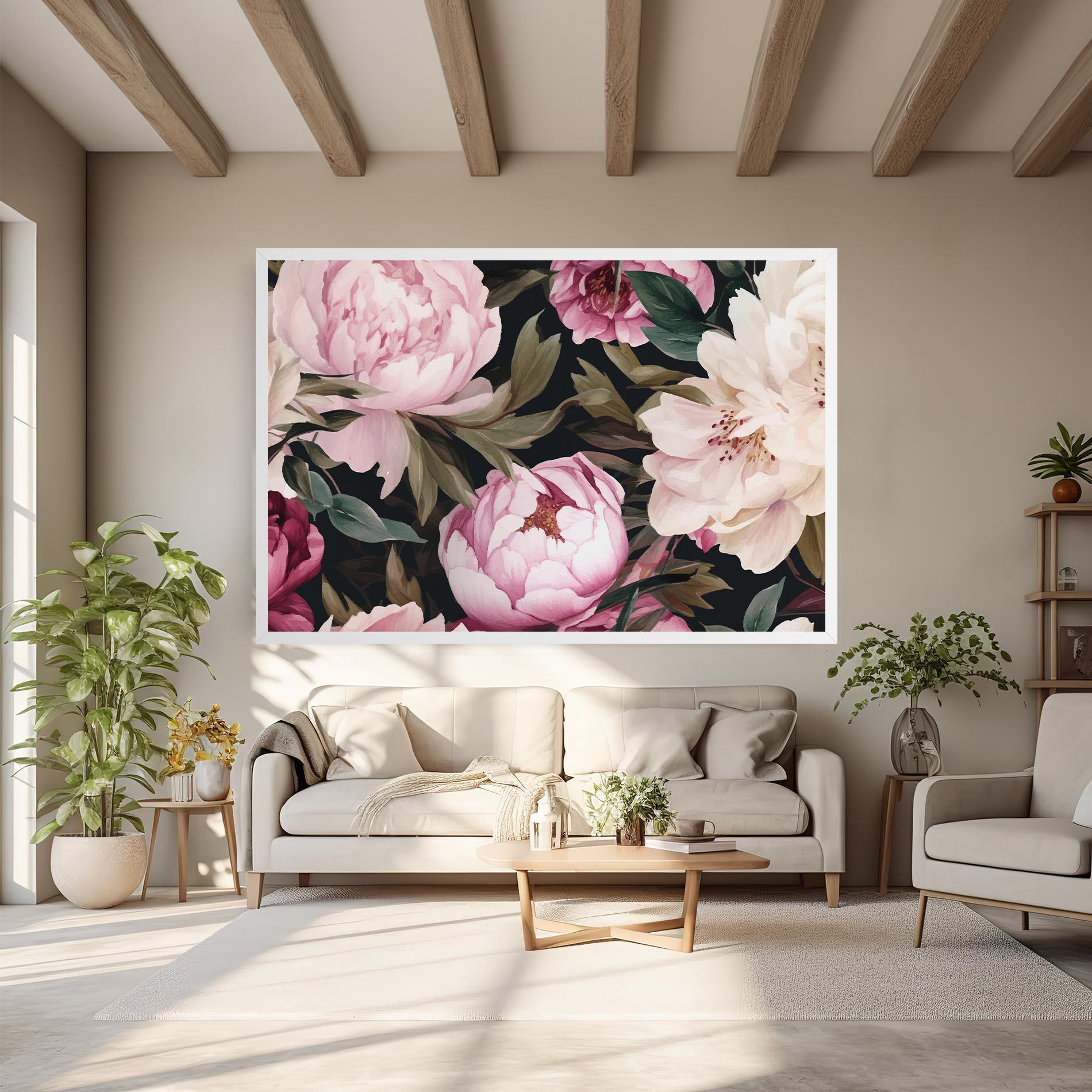 Картина на платно Peony Paint mockup 6