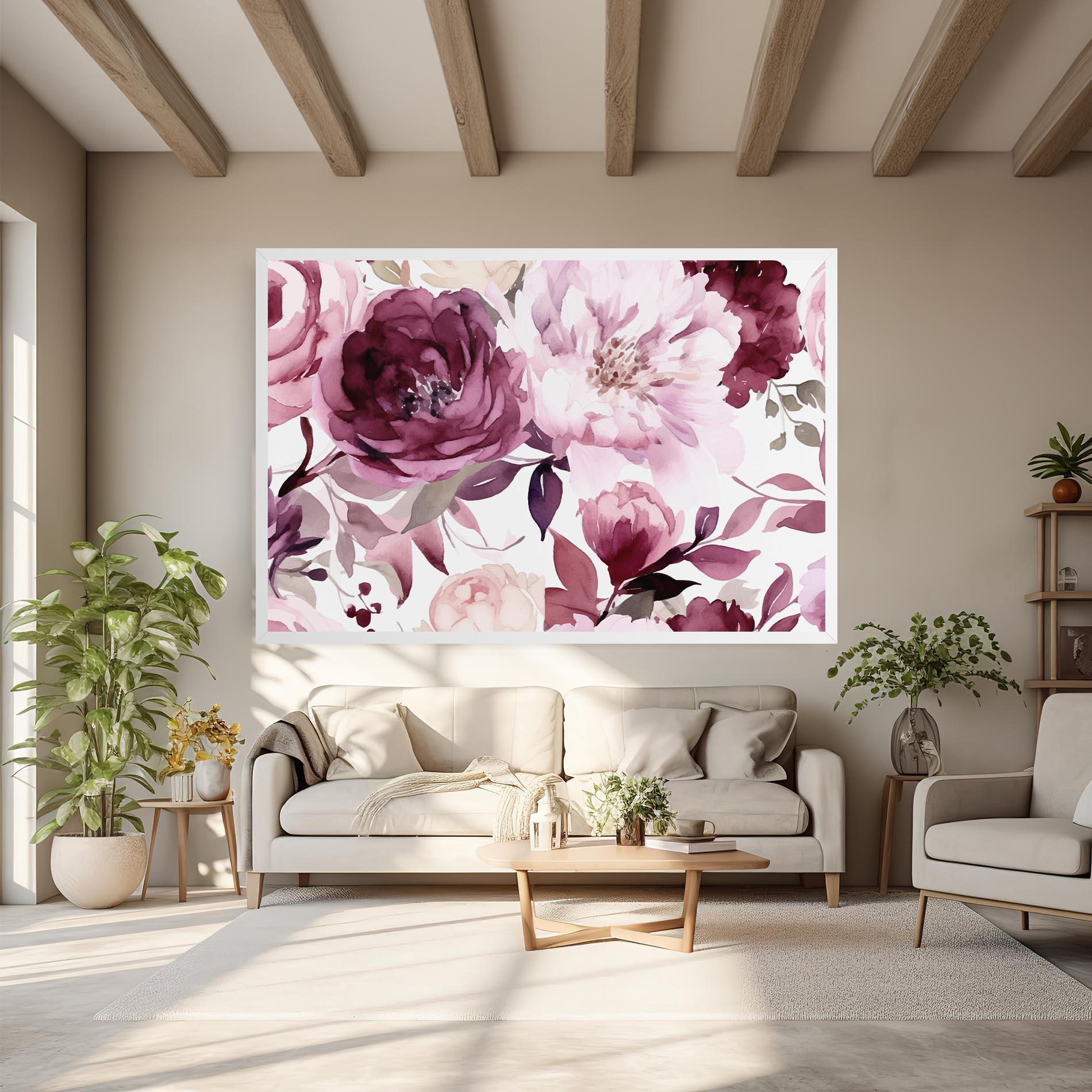 Картина на платно Peony Pink Purple mockup 6