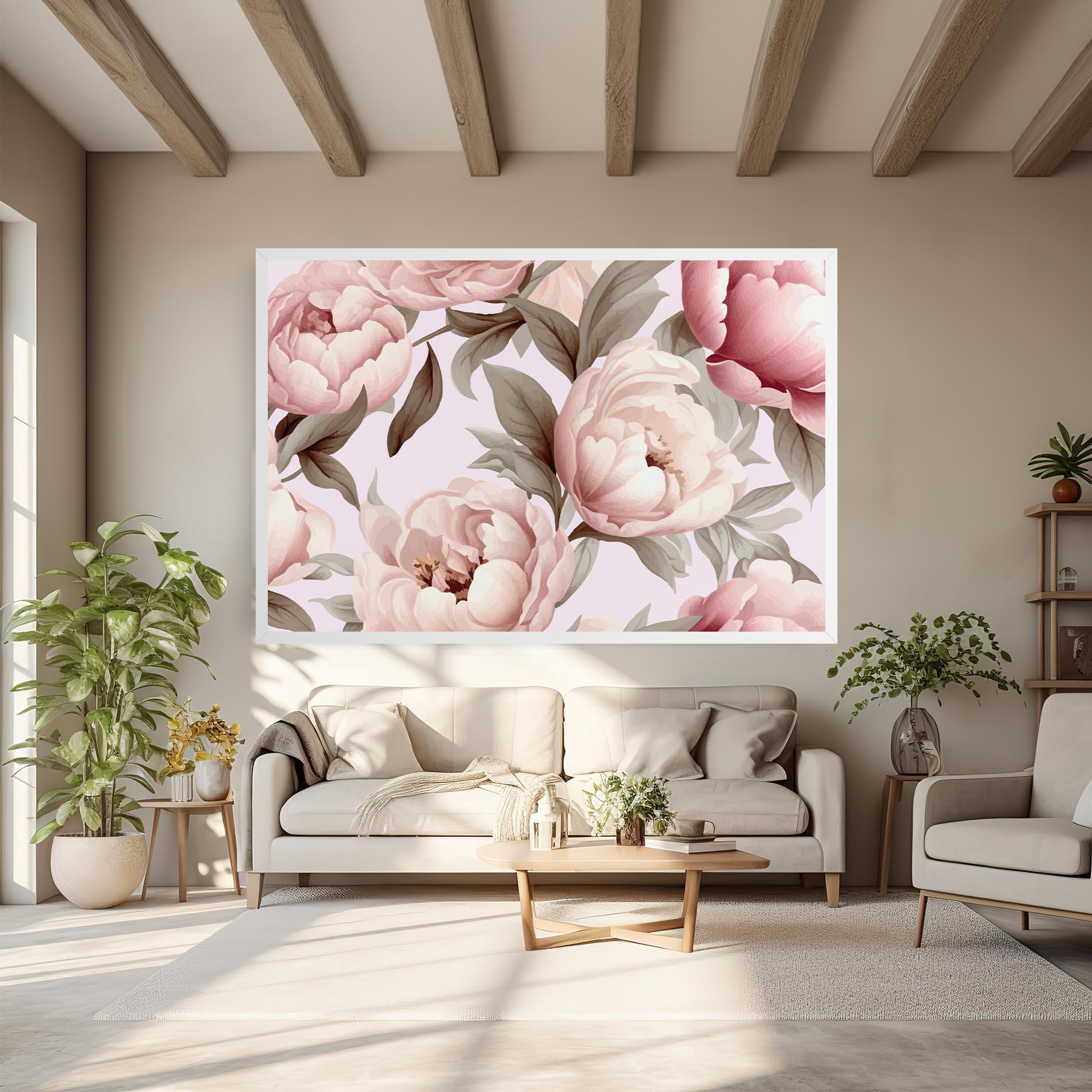 Картина на платно Pink Peony Buds mockup 6