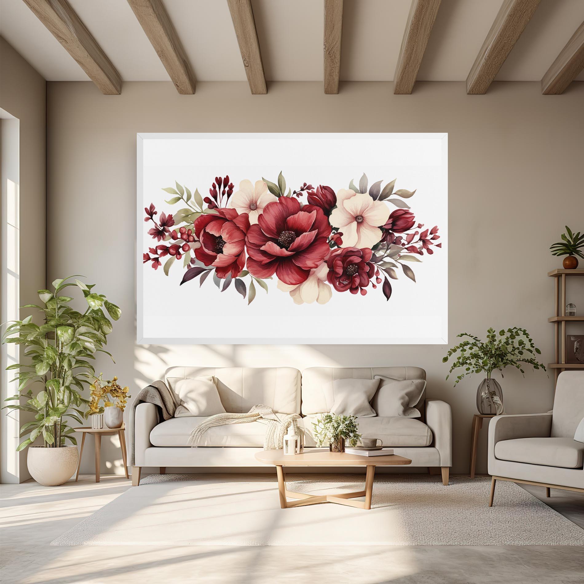 Картина на платно Red Peony mockup 6