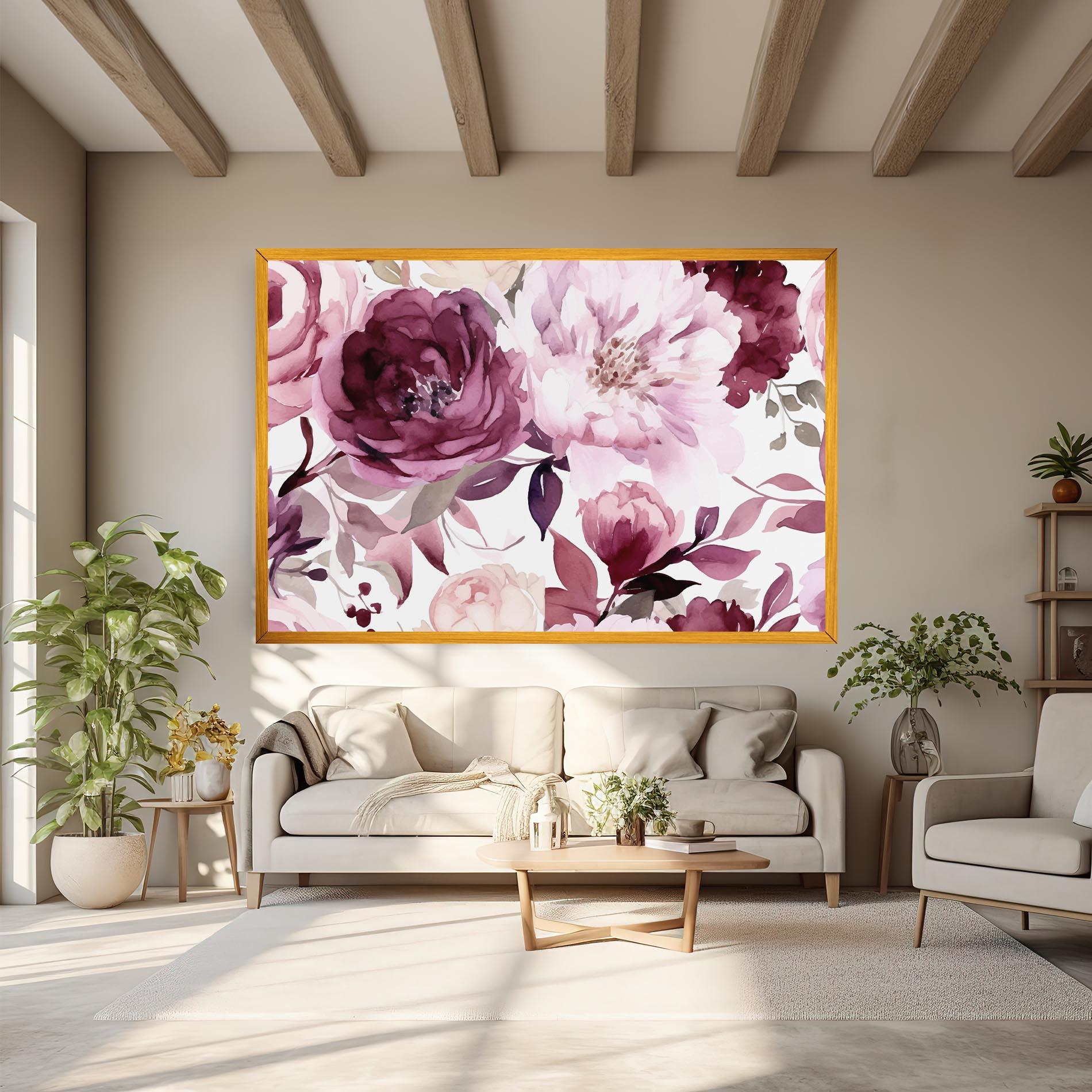 Картина на платно Peony Pink Purple mockup 6