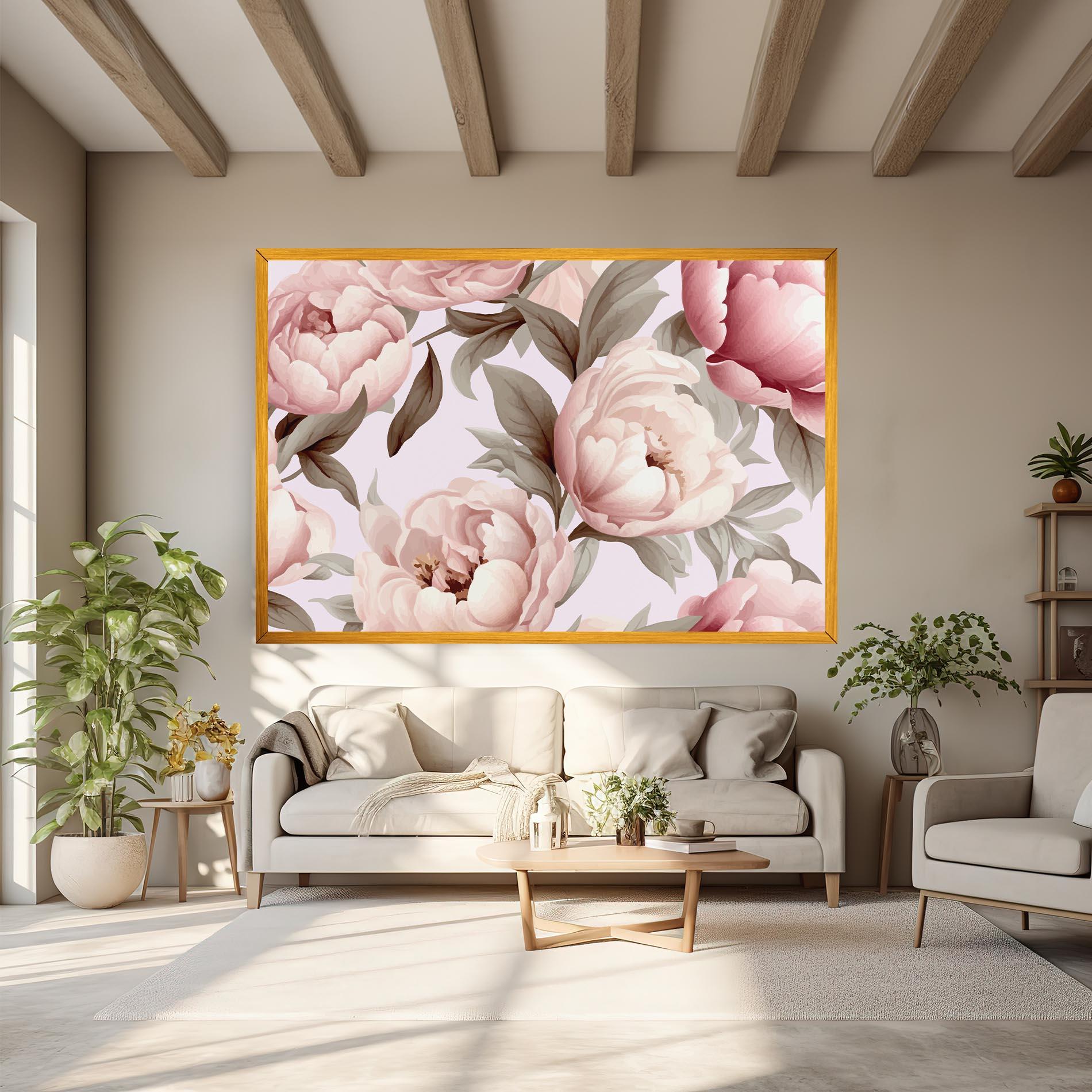 Картина на платно Pink Peony Buds mockup 6