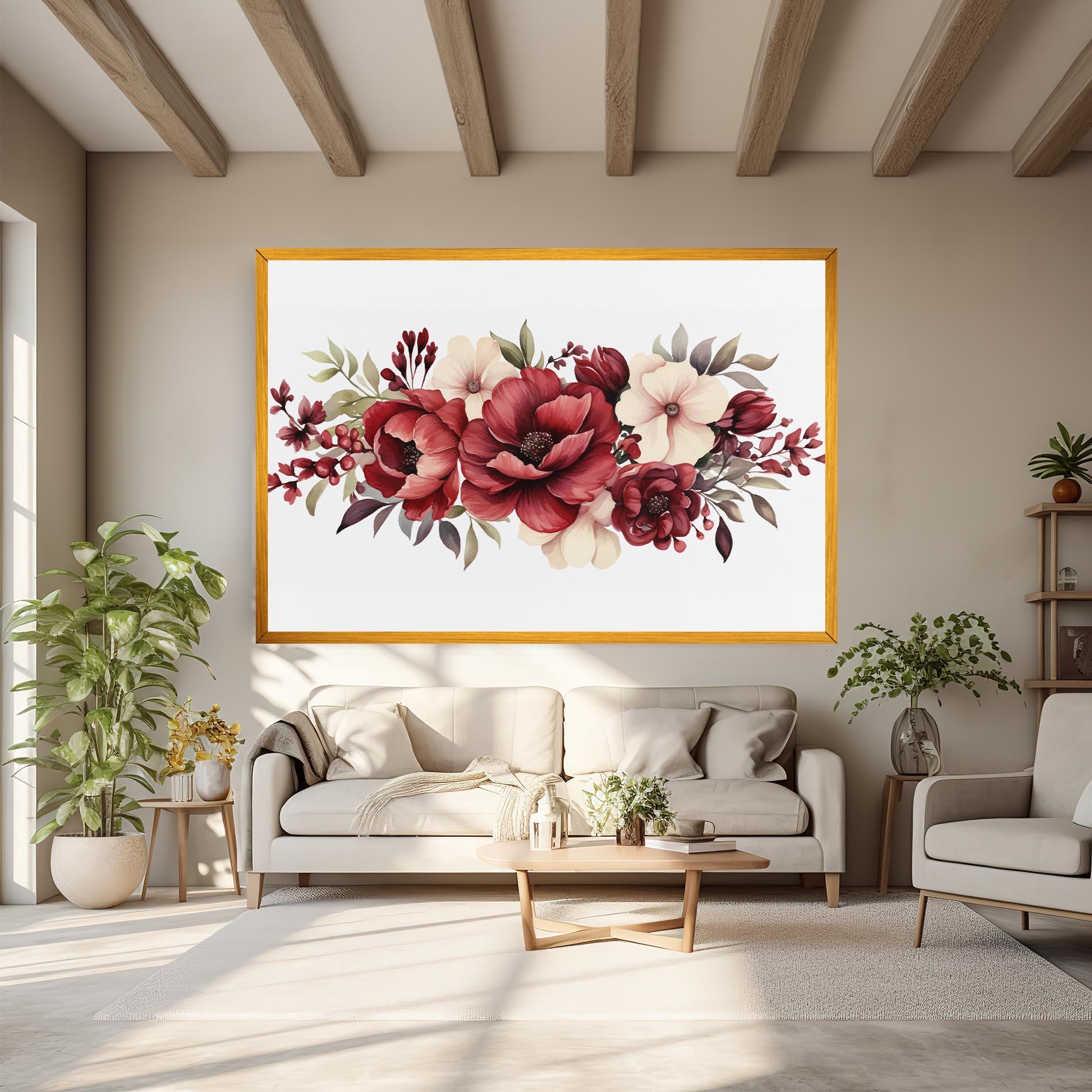 Картина на платно Red Peony mockup 6