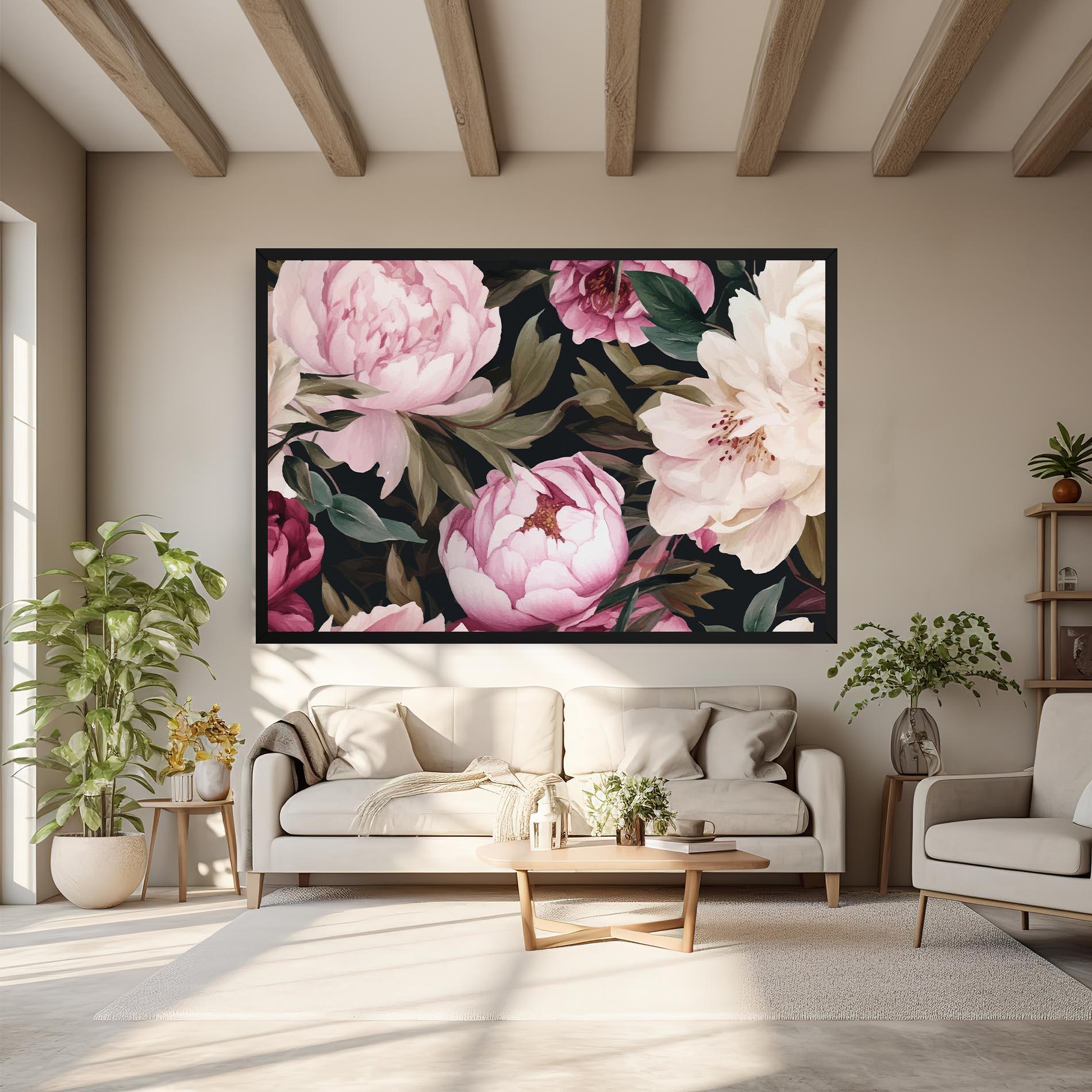 Картина на платно Peony Paint mockup 6