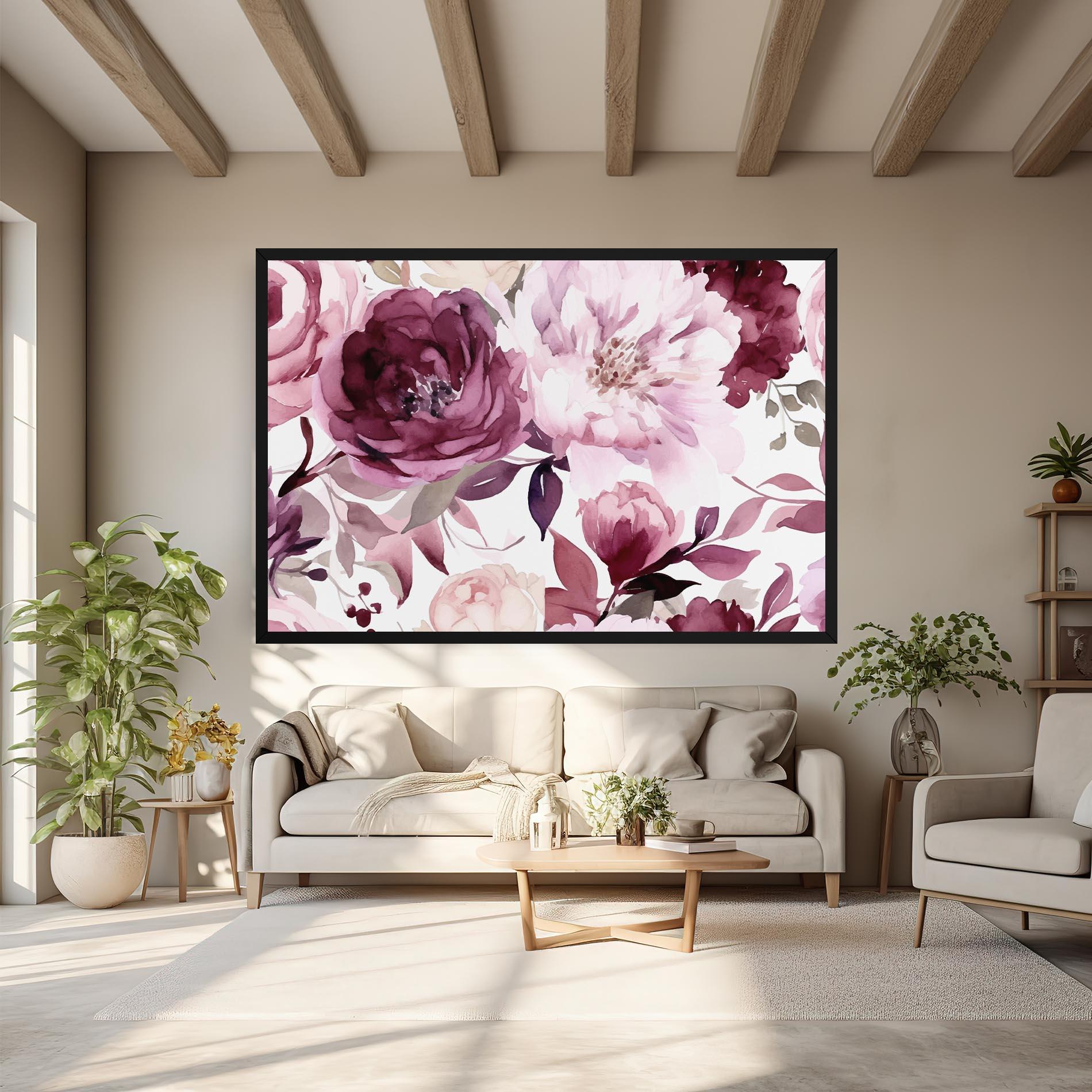 Картина на платно Peony Pink Purple mockup 6