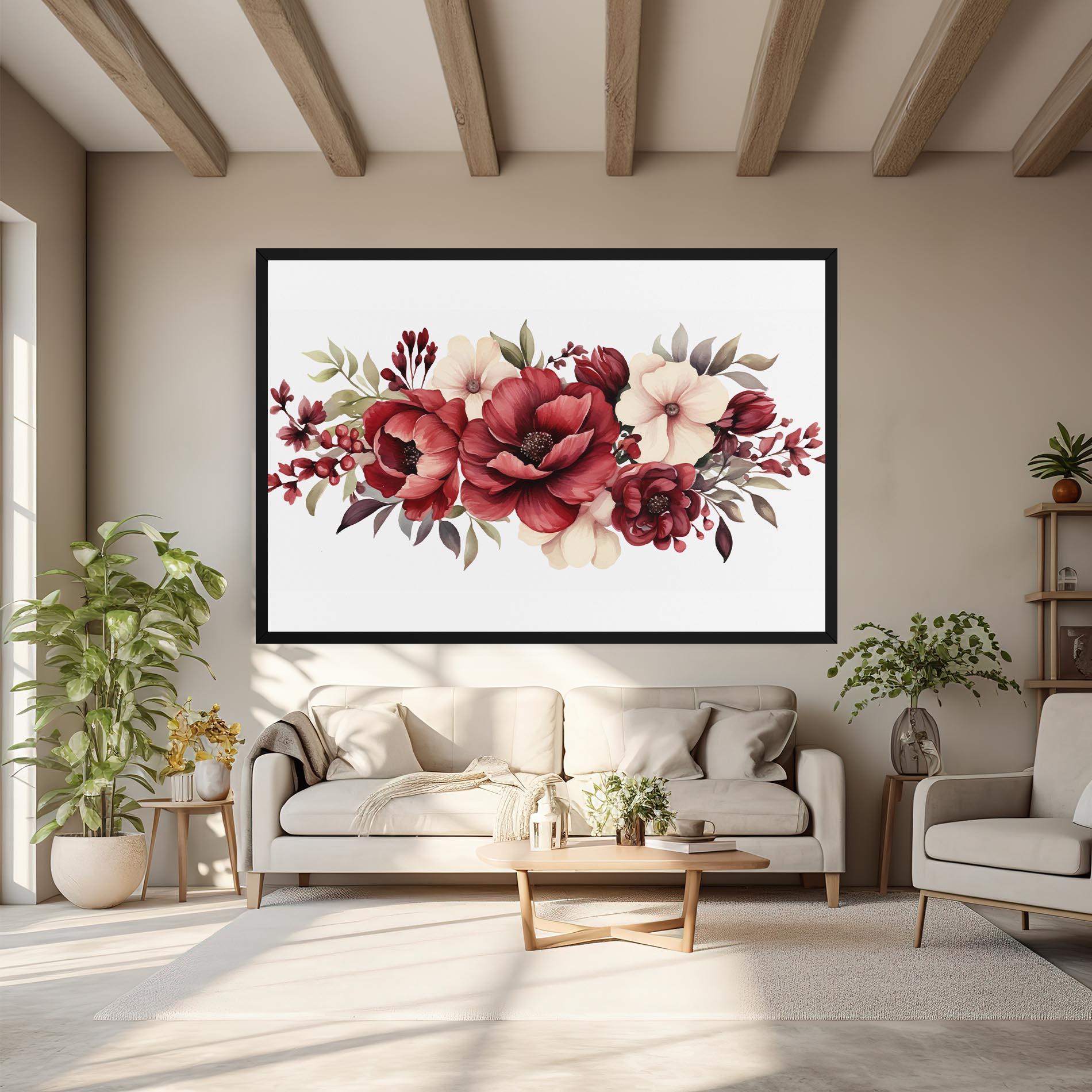 Картина на платно Red Peony mockup 6