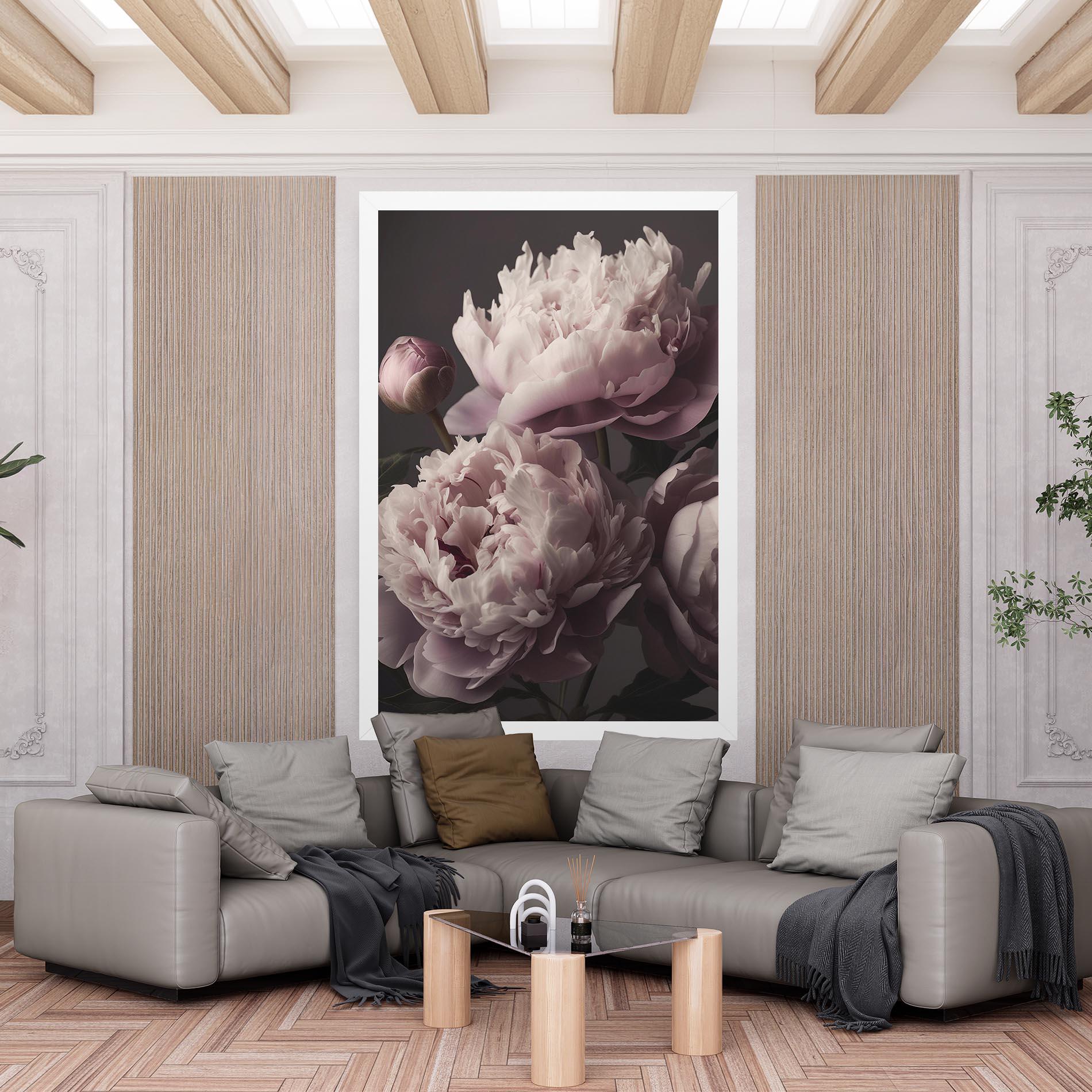 Картина на платно Grey Pastel Pink Peony mockup 6