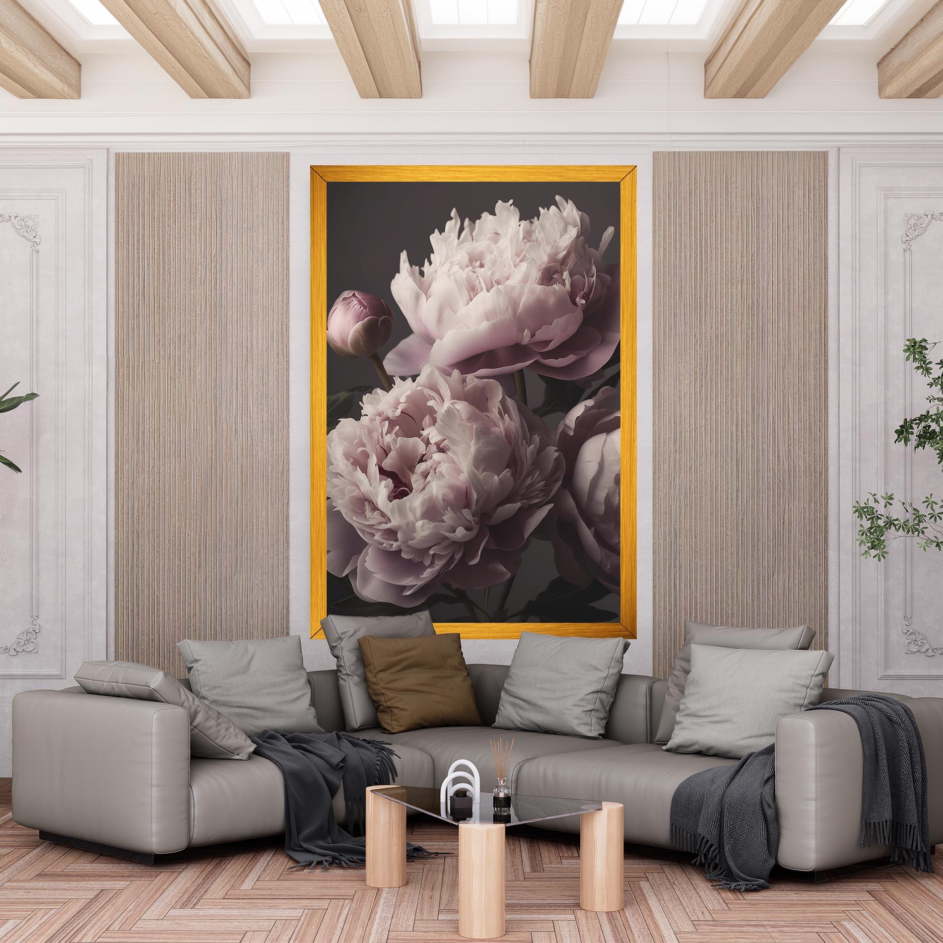Картина на платно Grey Pastel Pink Peony mockup 6