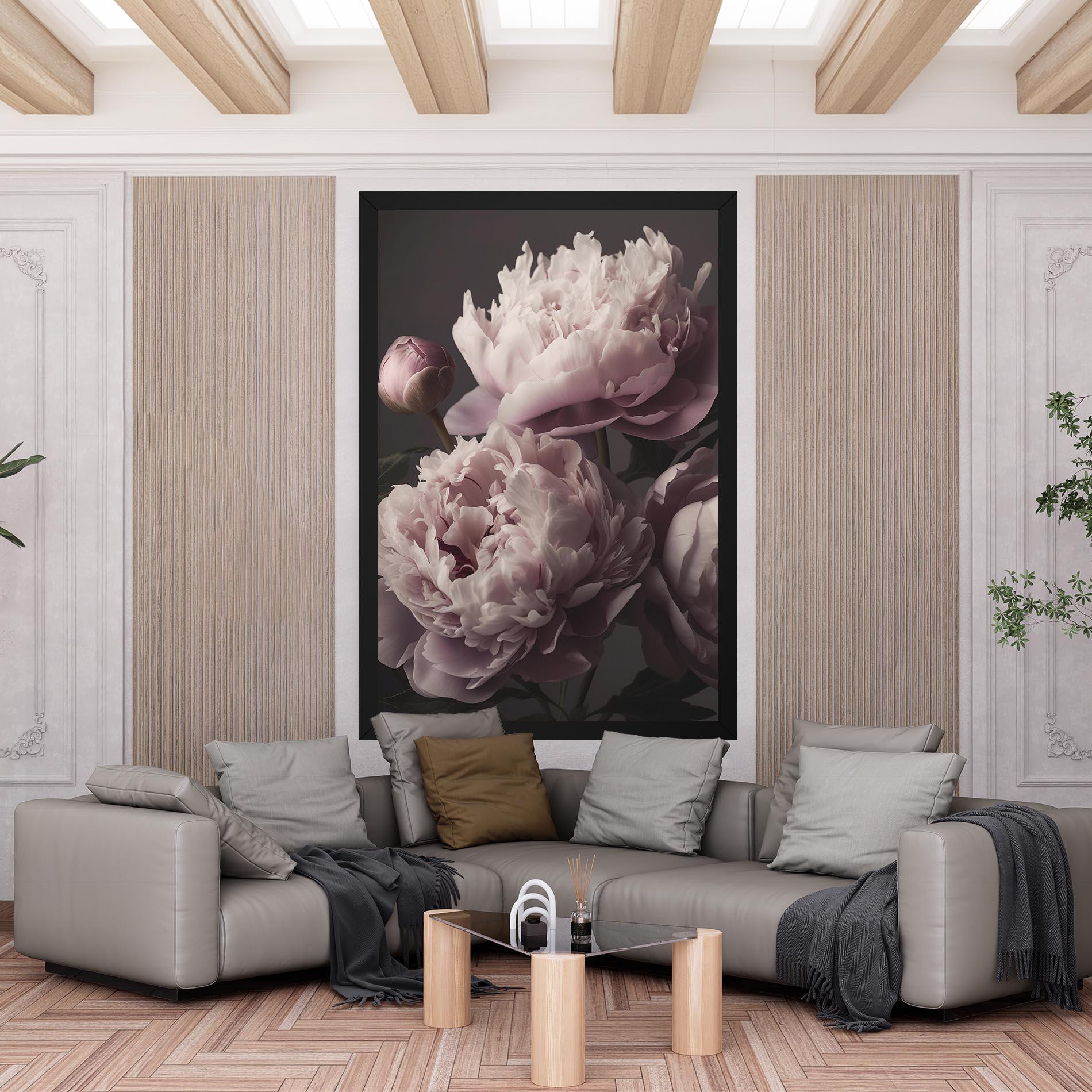 Картина на платно Grey Pastel Pink Peony mockup 6