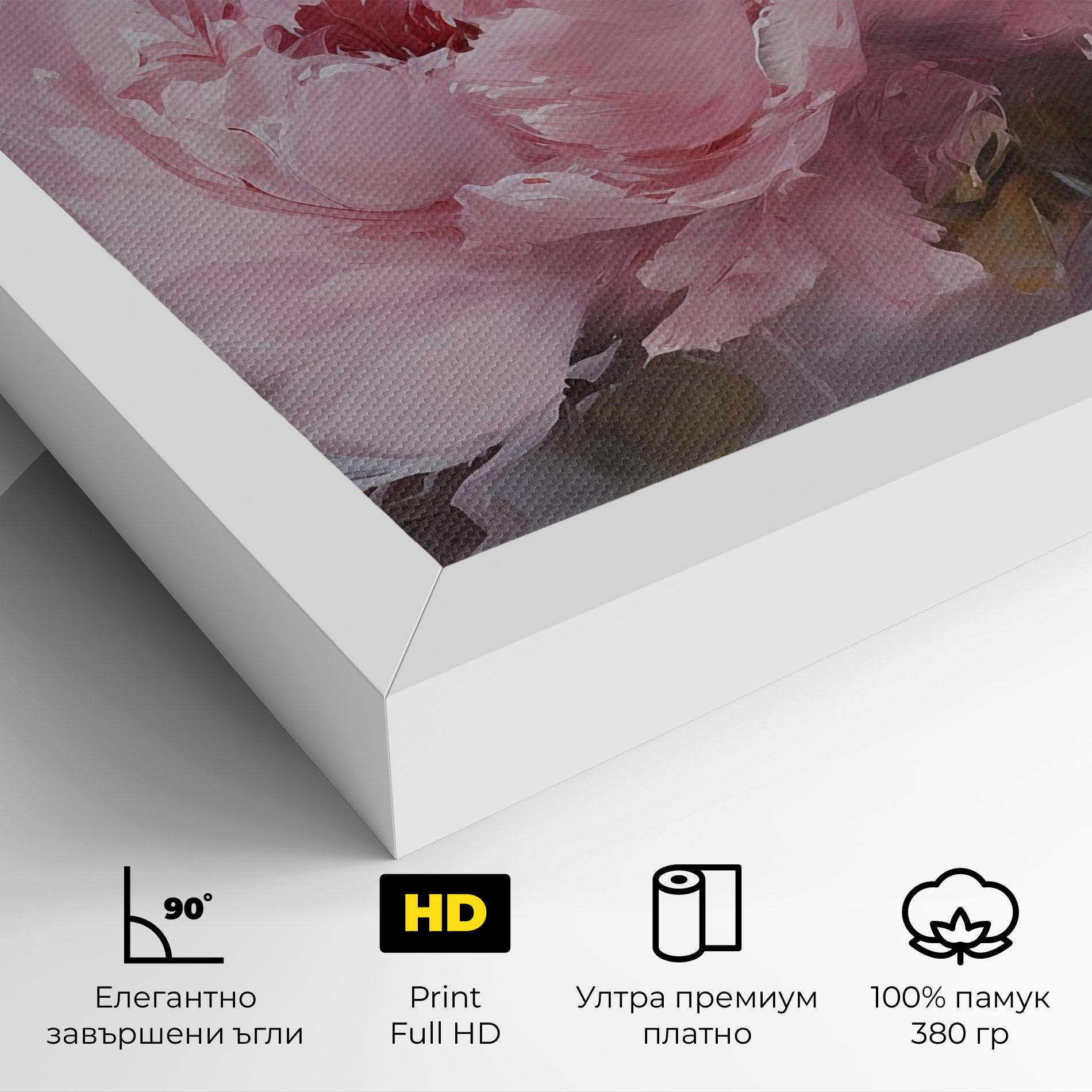 Картина на платно Dreamy Painting Peony mockup 4
