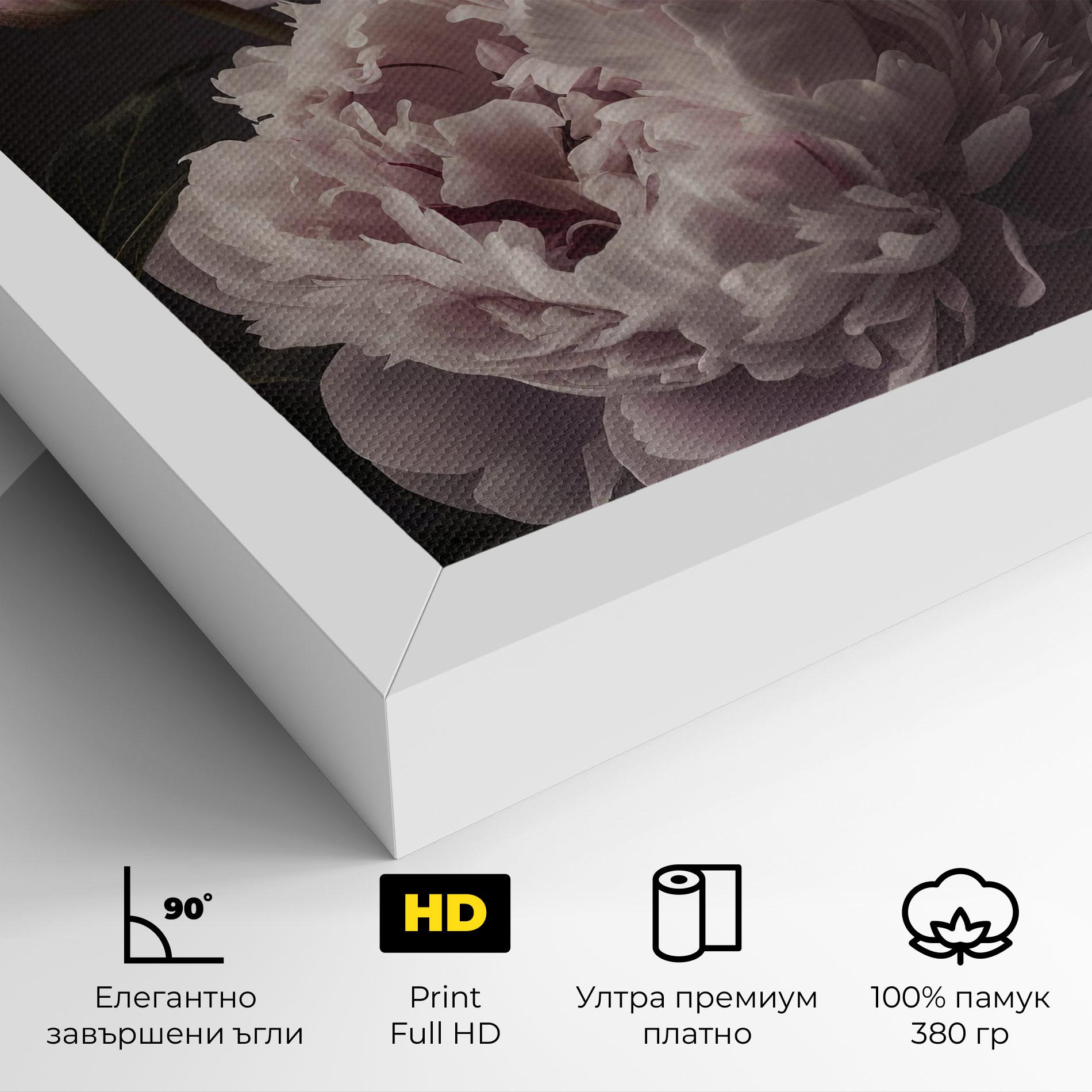 Картина на платно Grey Pastel Pink Peony mockup 4