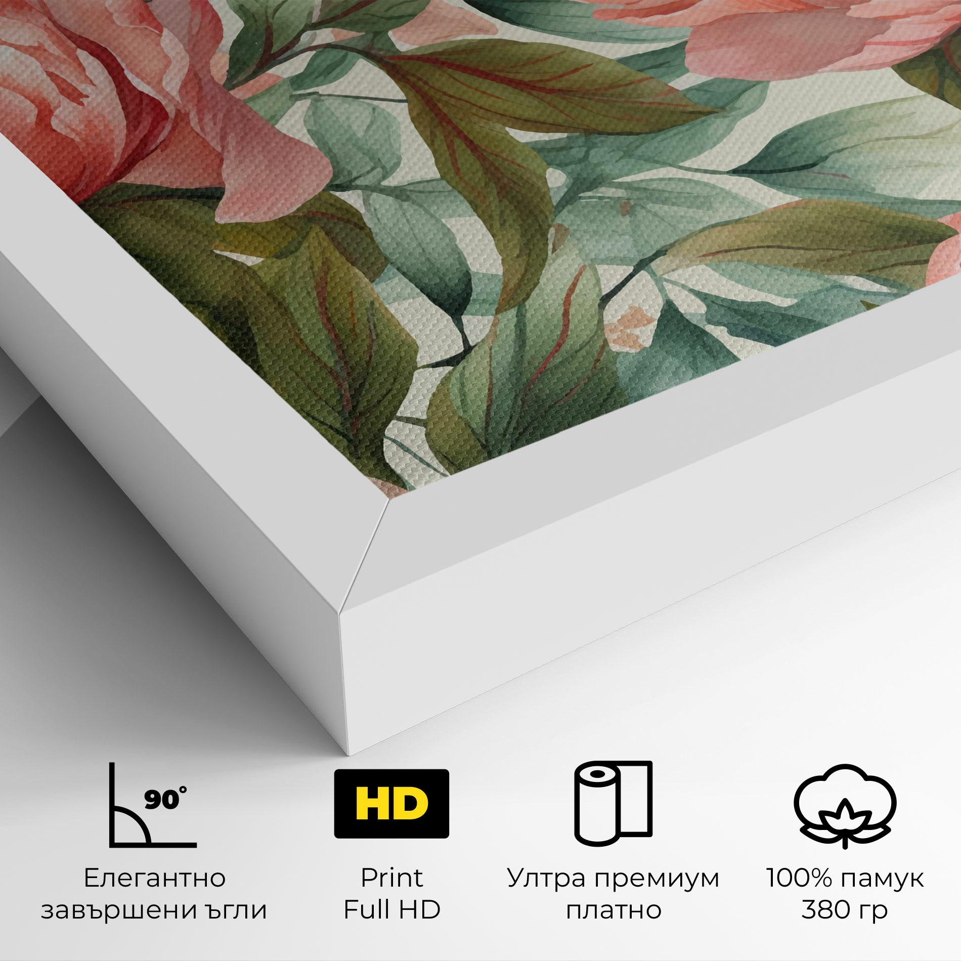 Картина на платно Light Red Peony mockup 4
