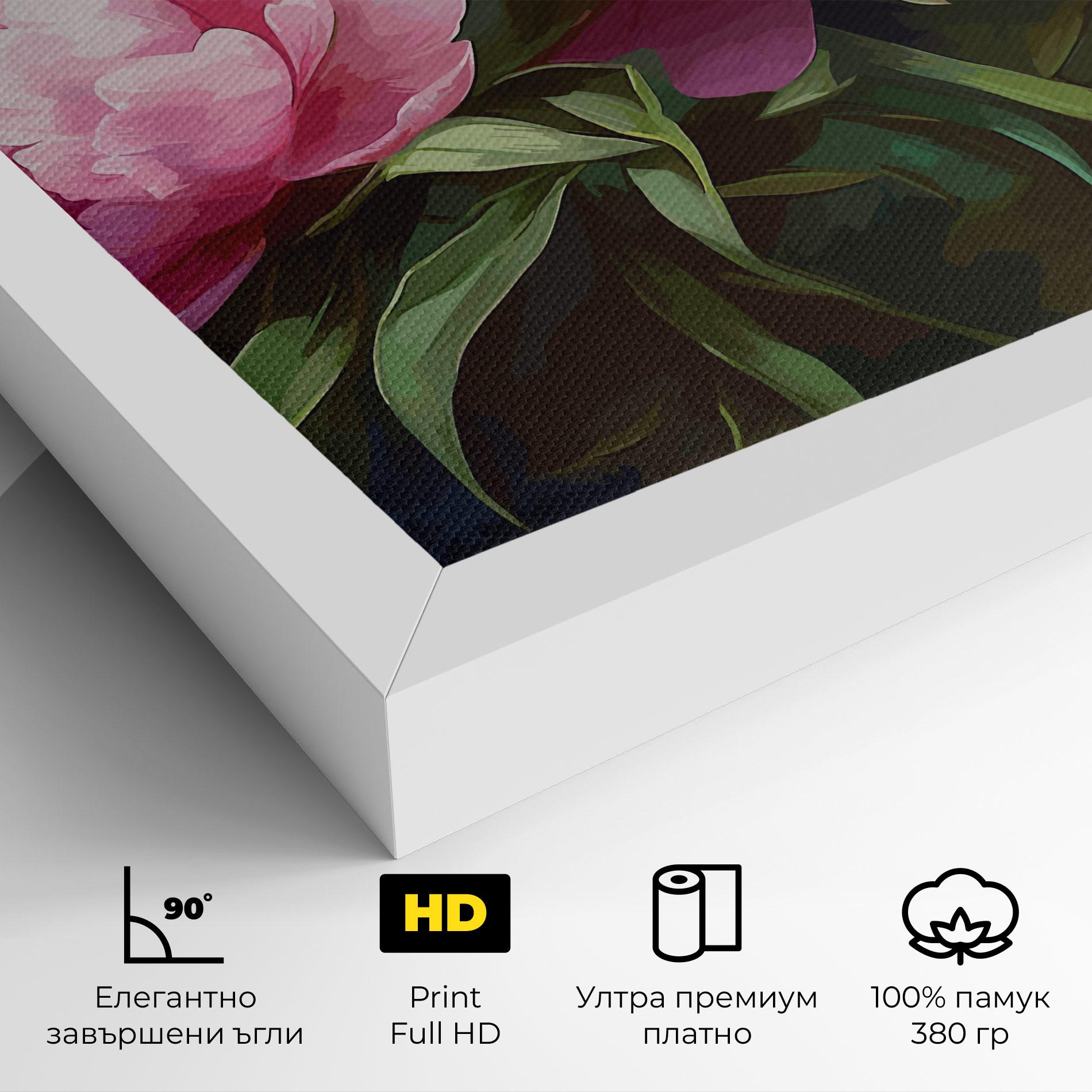 Картина на платно Peonies Art mockup 4