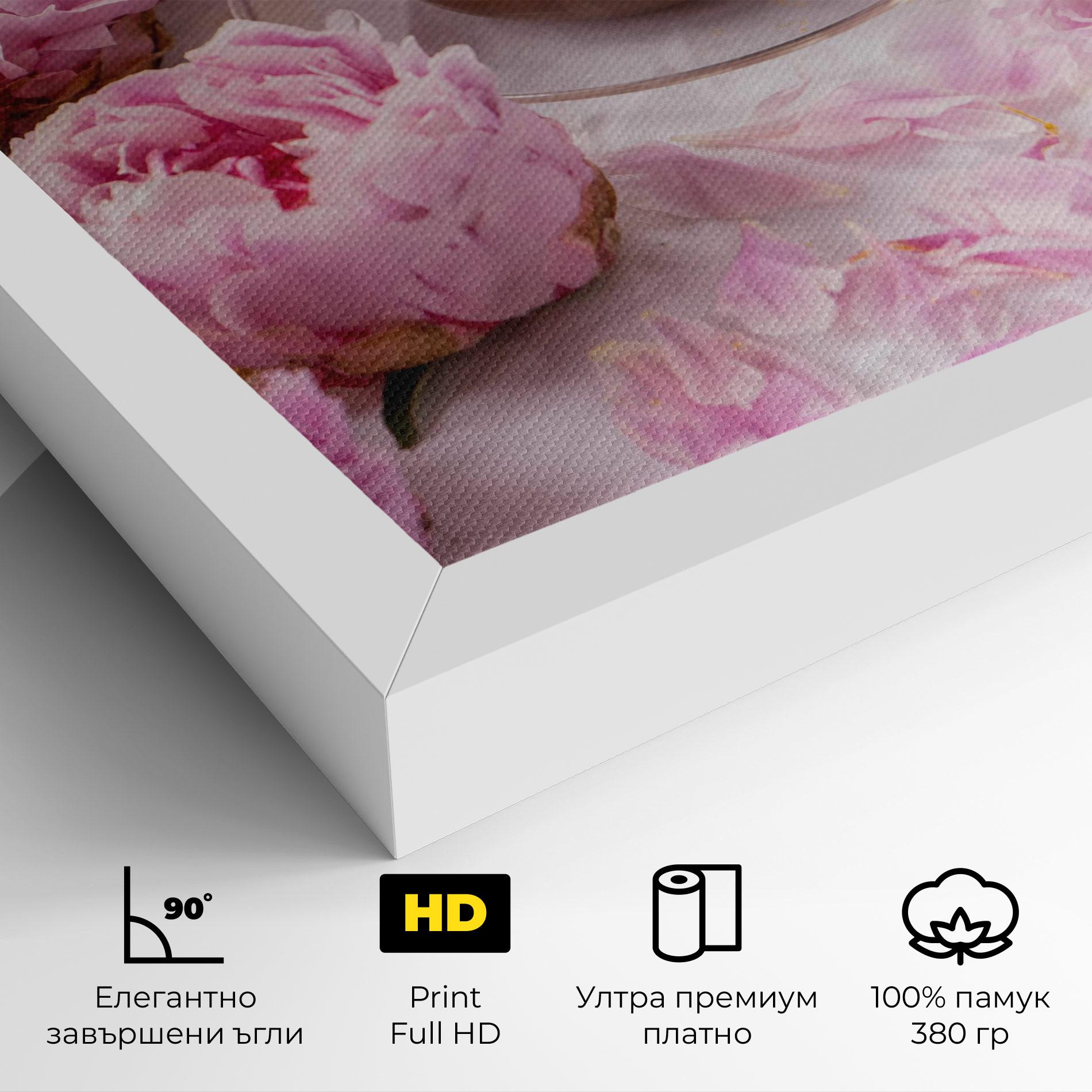 Картина на платно Peony And Coffee mockup 4
