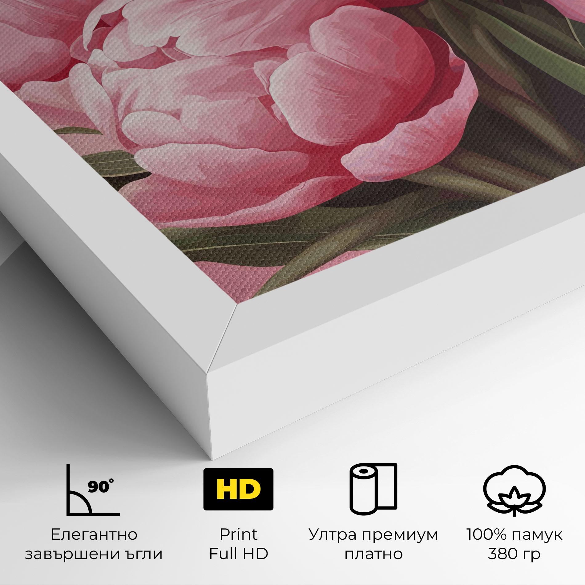 Картина на платно Peony On Pink mockup 4