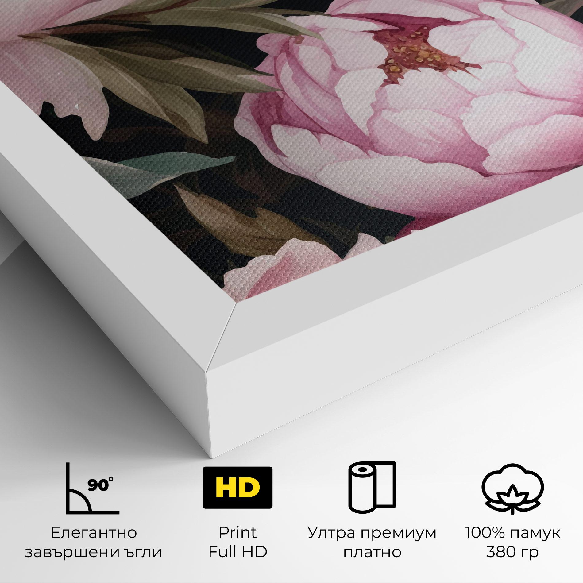 Картина на платно Peony Paint mockup 4