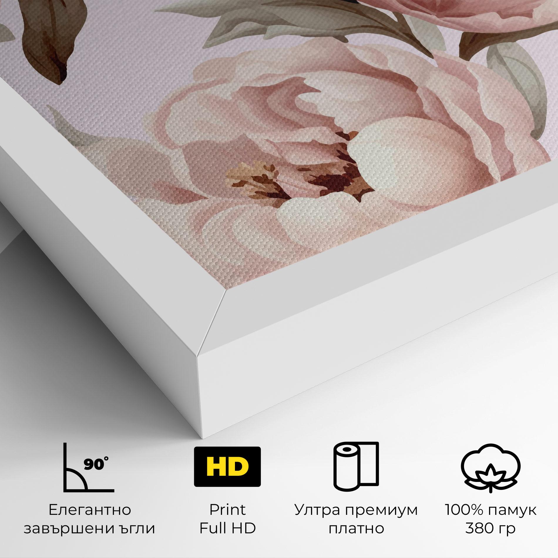 Картина на платно Pink Peony Buds mockup 4