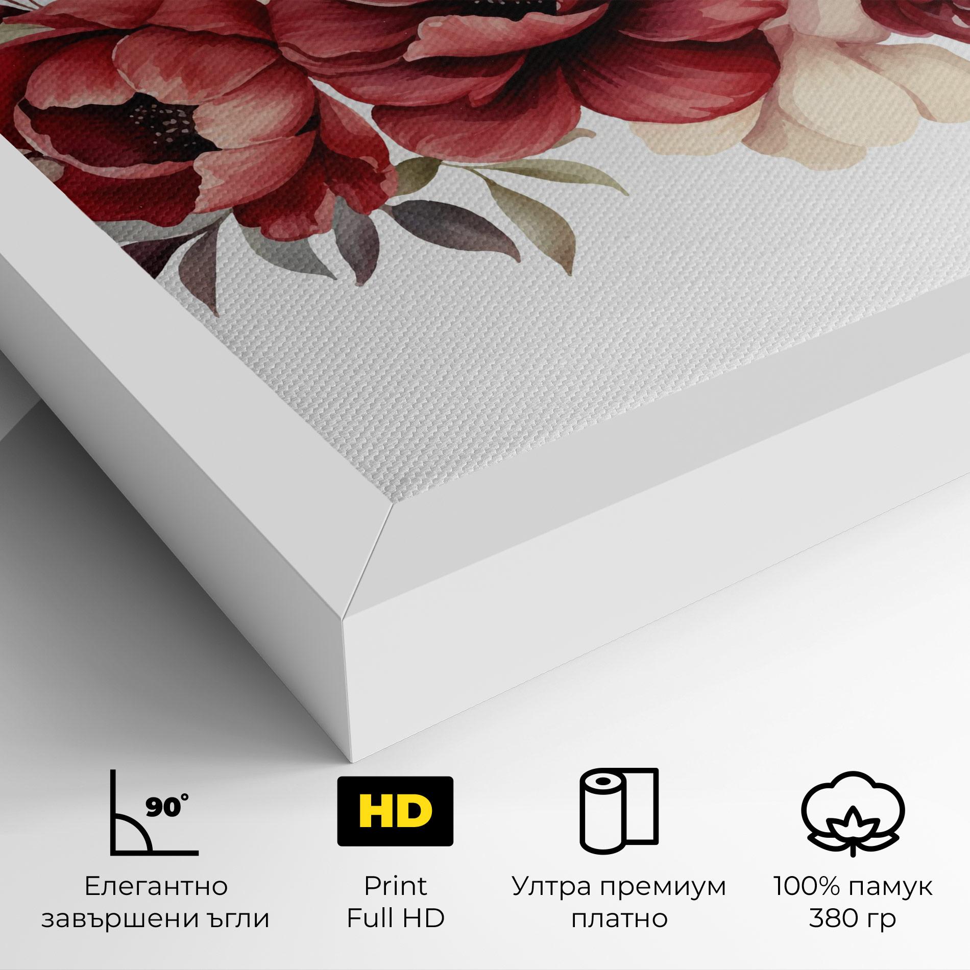 Картина на платно Red Peony mockup 4
