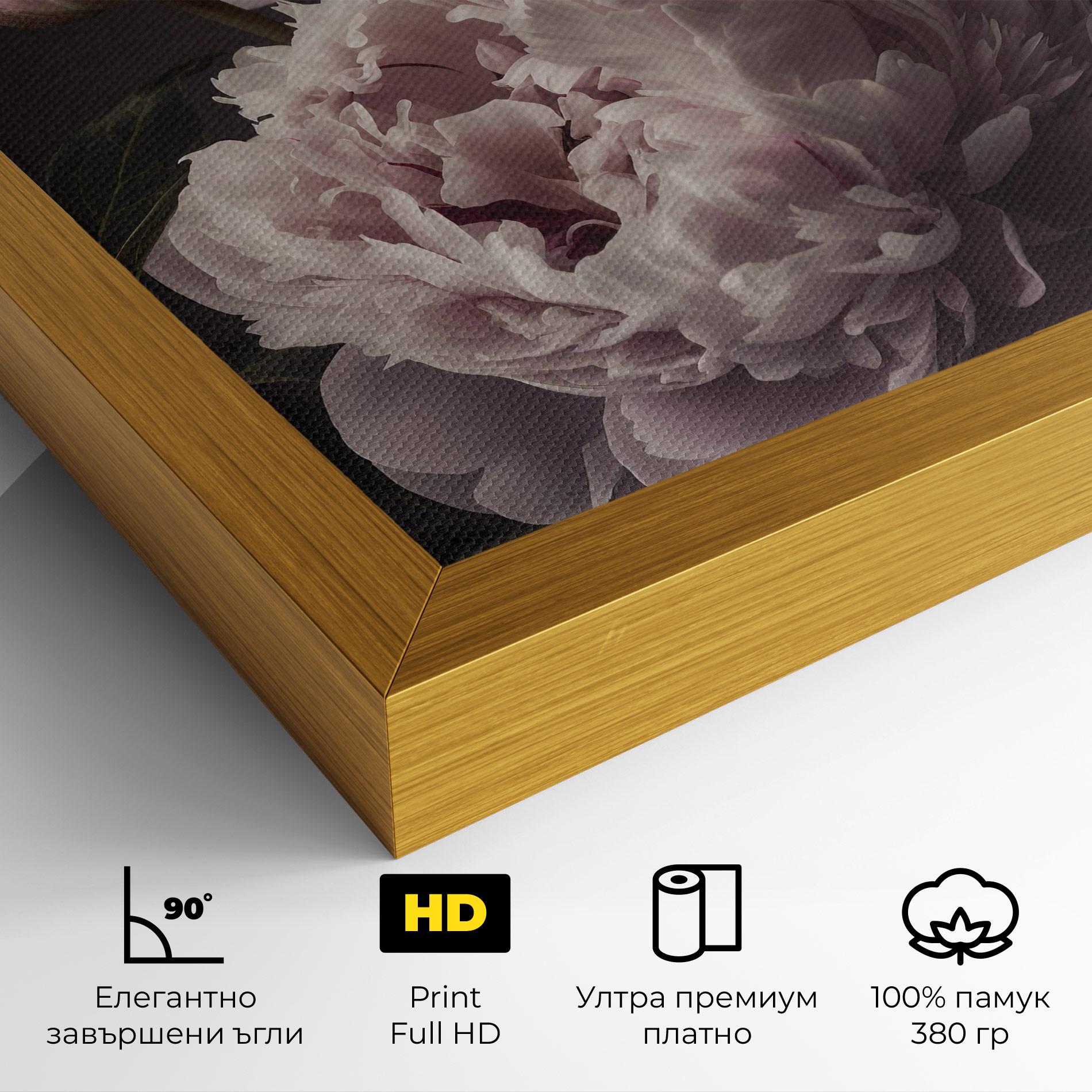 Картина на платно Grey Pastel Pink Peony mockup 4
